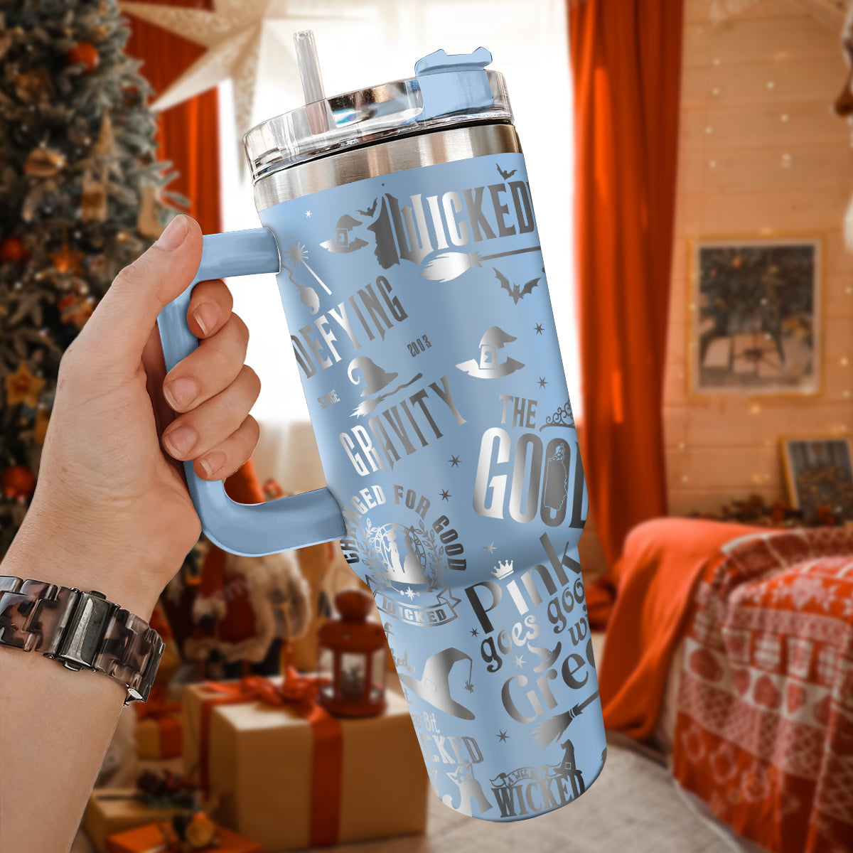 Wicked Movies Custom Stanley Quencher 40oz Stainless Steel Tumbler With Handle