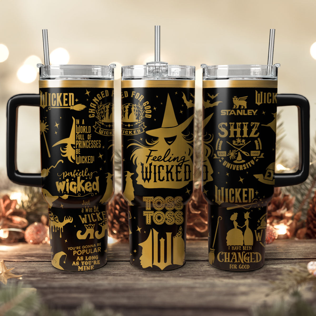 Wicked Movies Custom Stanley Quencher 40oz Stainless Steel Tumbler With Handle