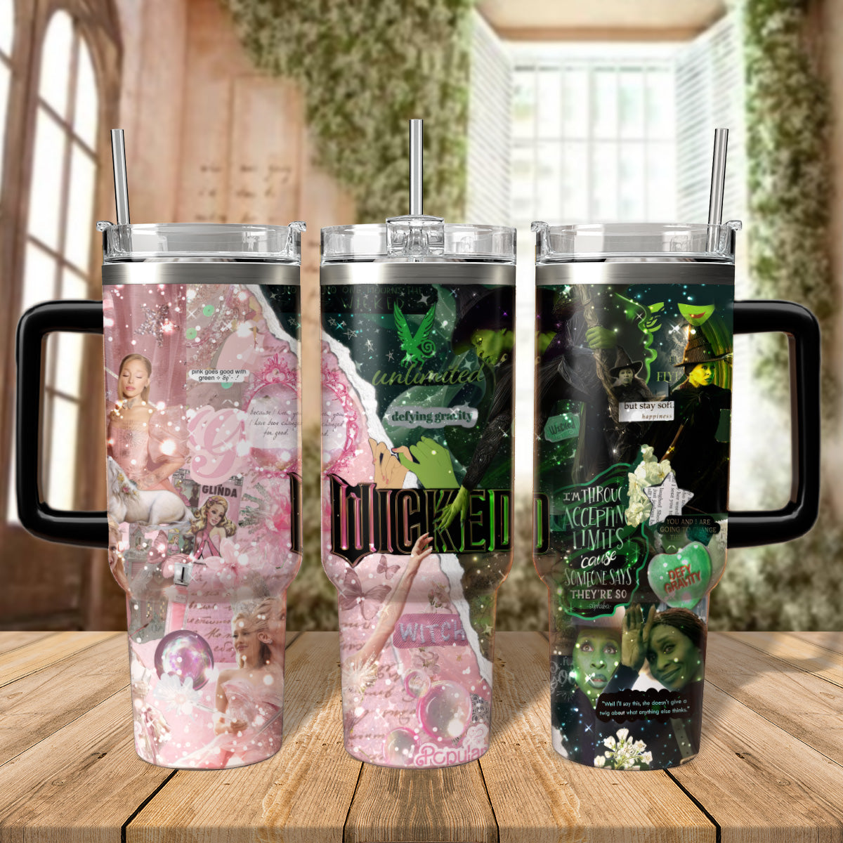 Wicked Movies Custom Stanley Quencher 40oz Stainless Steel Tumbler With Handle