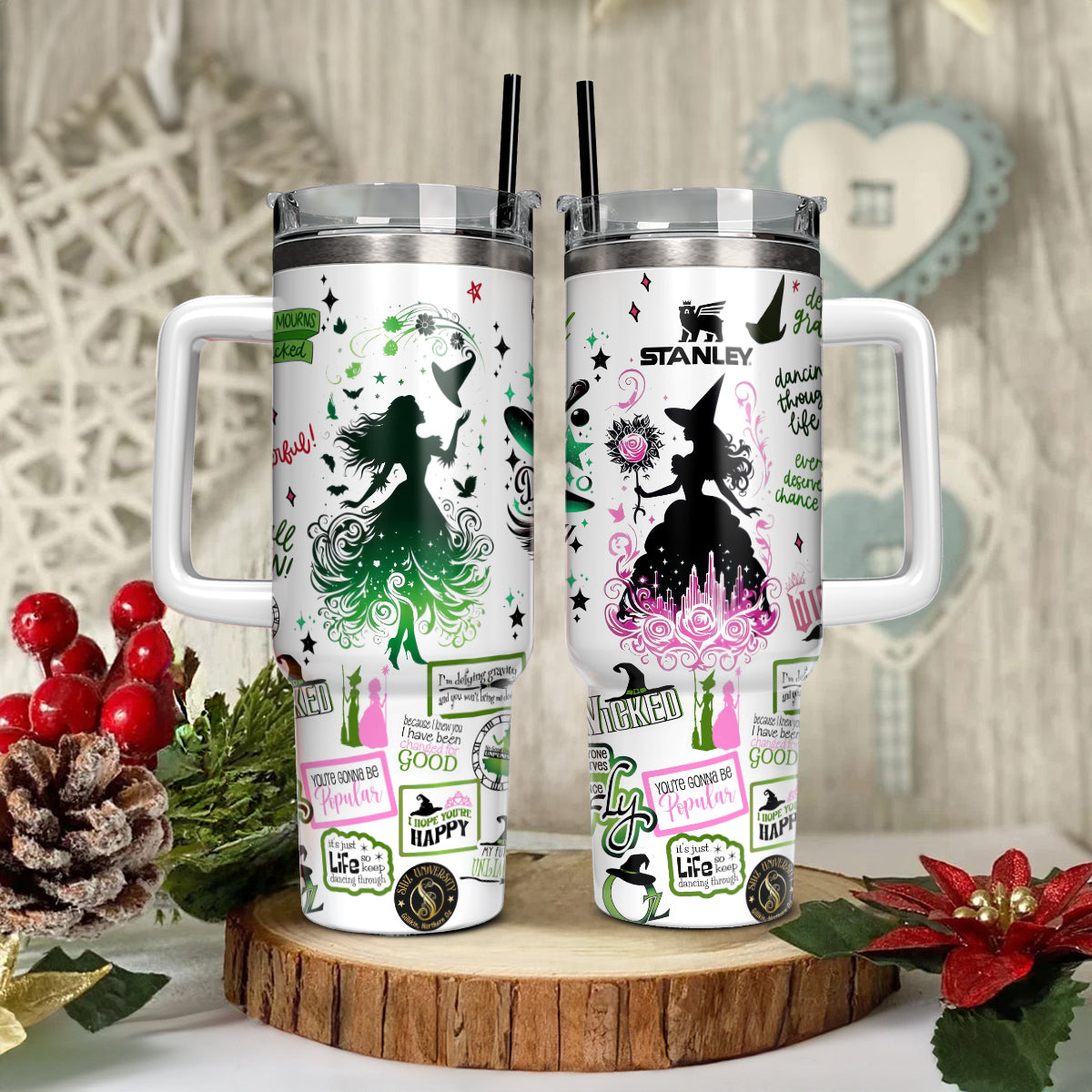 Wicked Movies Custom Stanley Quencher 40oz Stainless Steel Tumbler With Handle