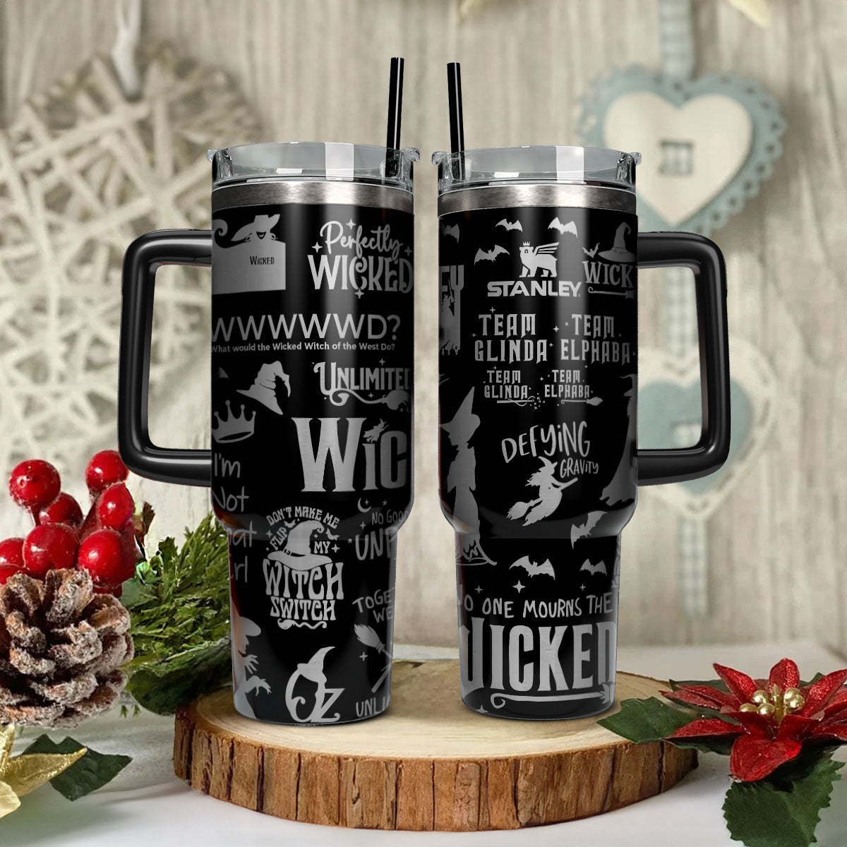 Wicked Movies Custom Stanley Quencher 40oz Stainless Steel Tumbler With Handle