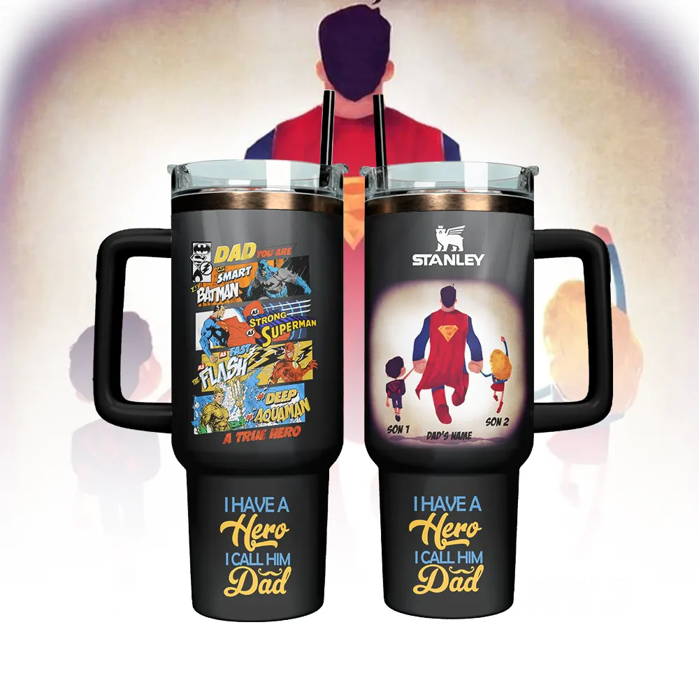Father’s Day x Superman Movies Custom Stanley Cup 40 oz 30 oz Tumbler With Handle
