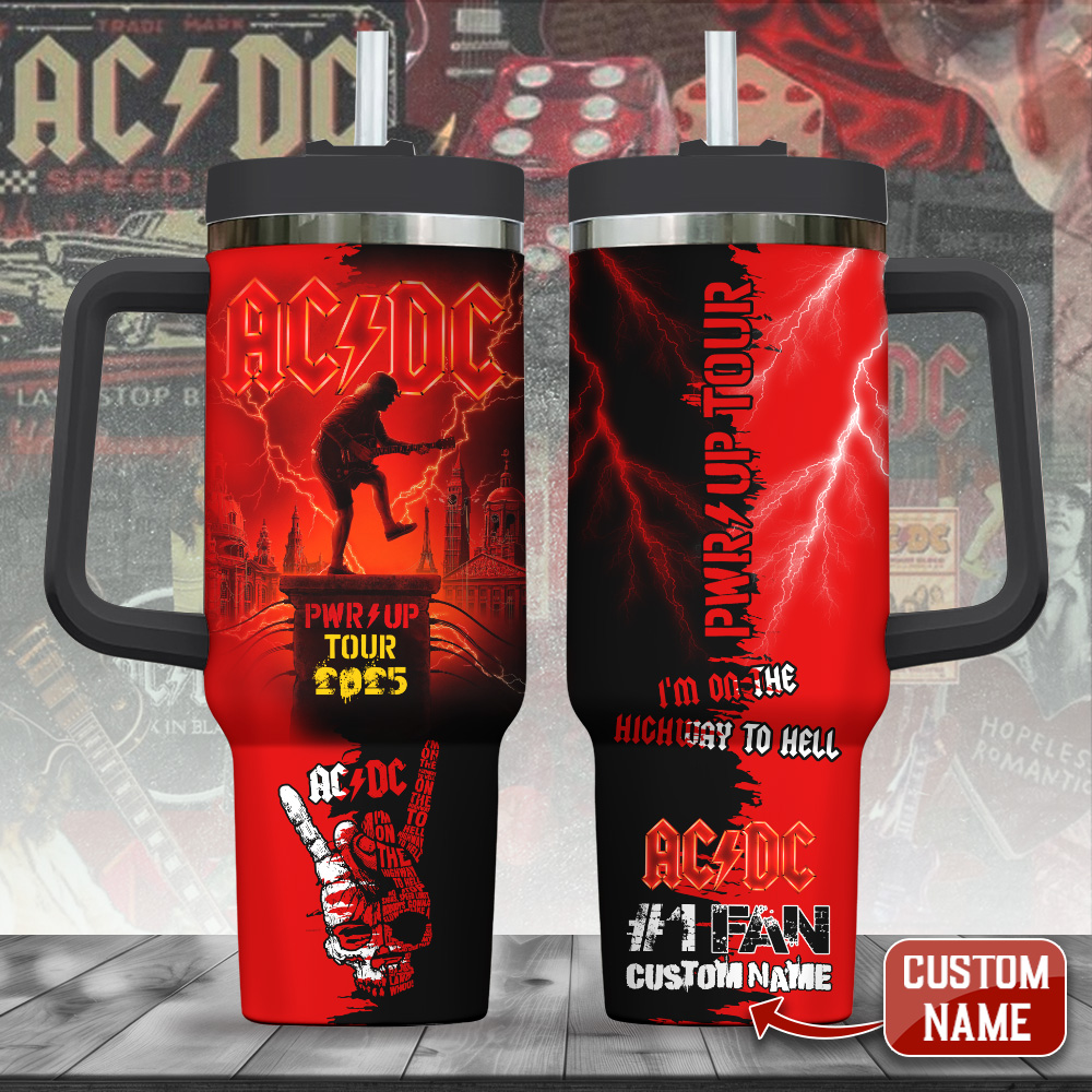 AC/DC Music Custom Stanley Cup 40 oz 30 oz Tumbler With Handle
