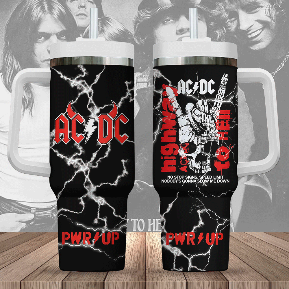 AC/DC Music Custom Stanley Cup 40 oz 30 oz Tumbler With Handle