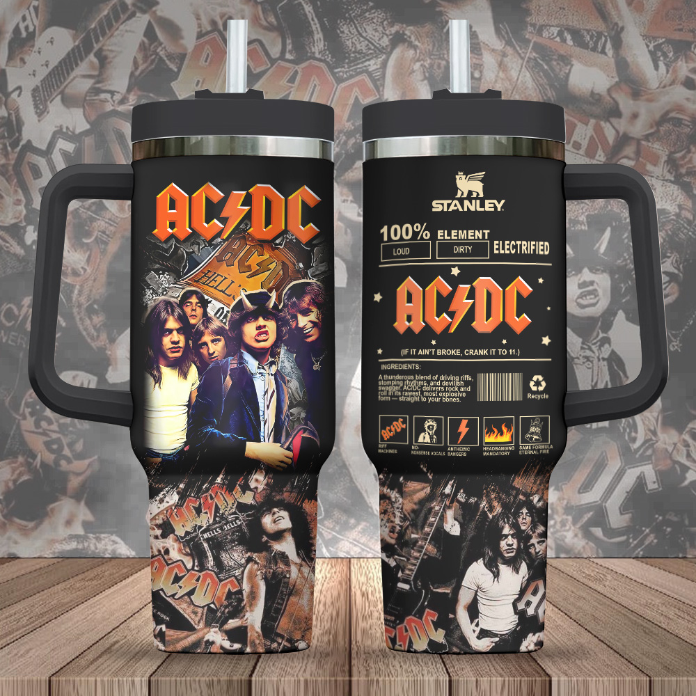 AC/DC Music Custom Stanley Cup 40 oz 30 oz Tumbler With Handle
