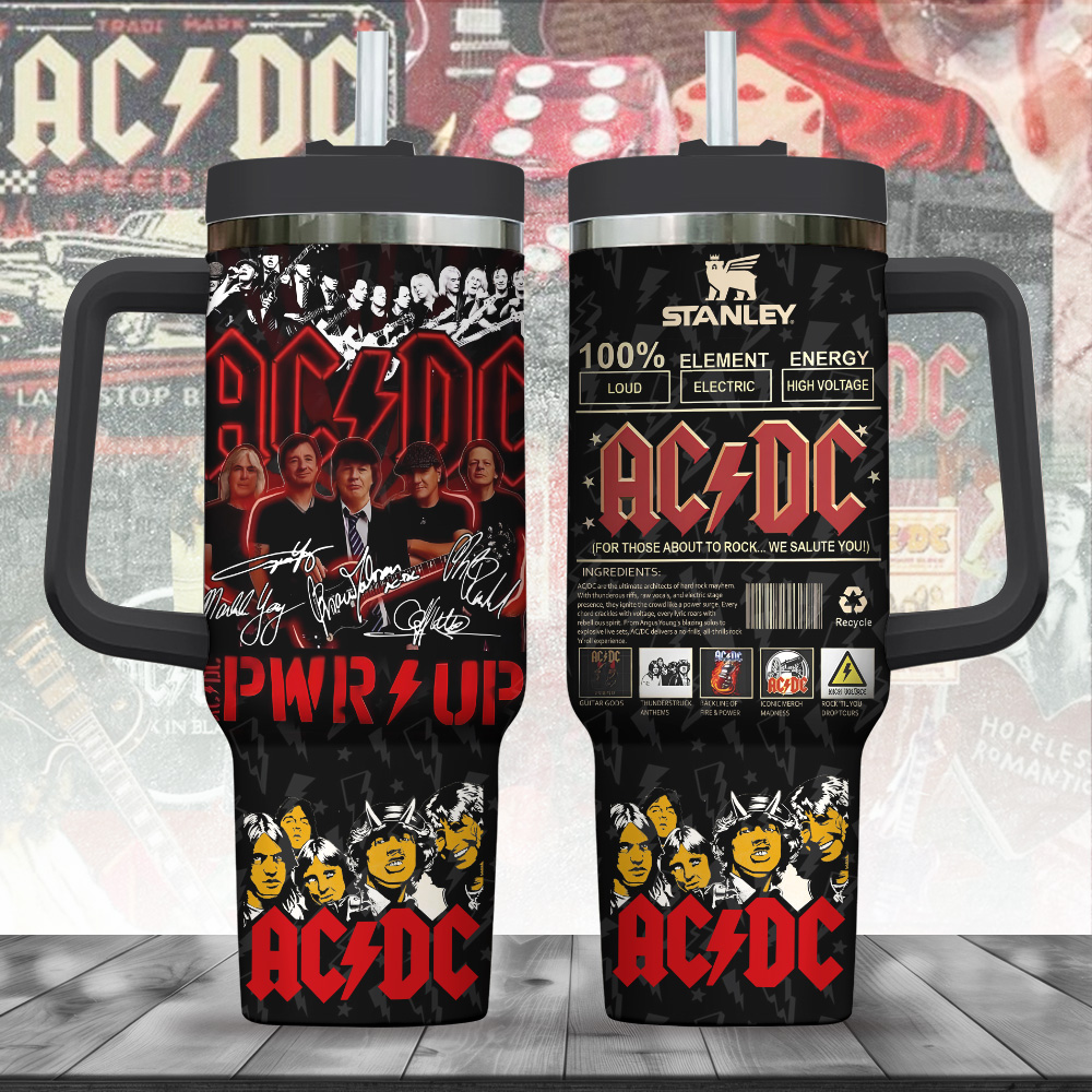 AC/DC Music Custom Stanley Cup 40 oz 30 oz Tumbler With Handle