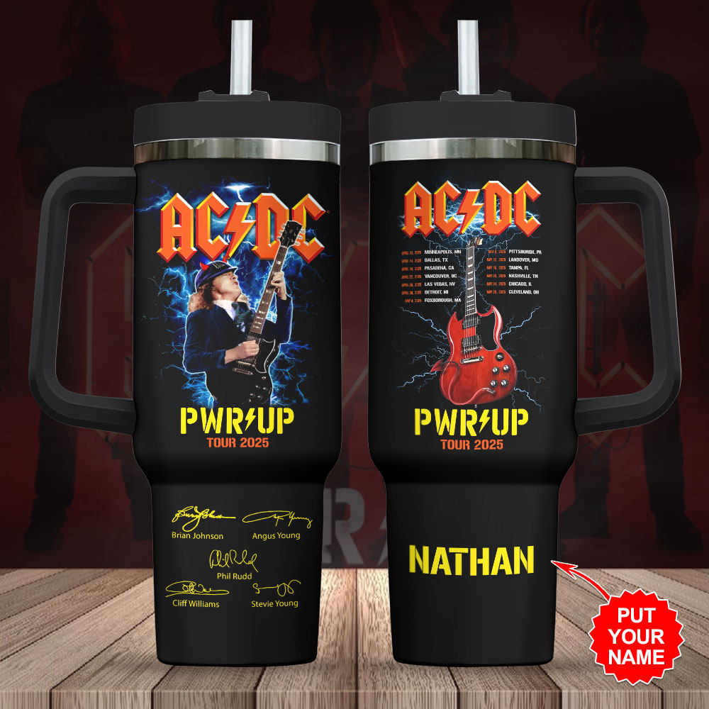 AC/DC Music Custom Stanley Cup 40 oz 30 oz Tumbler With Handle