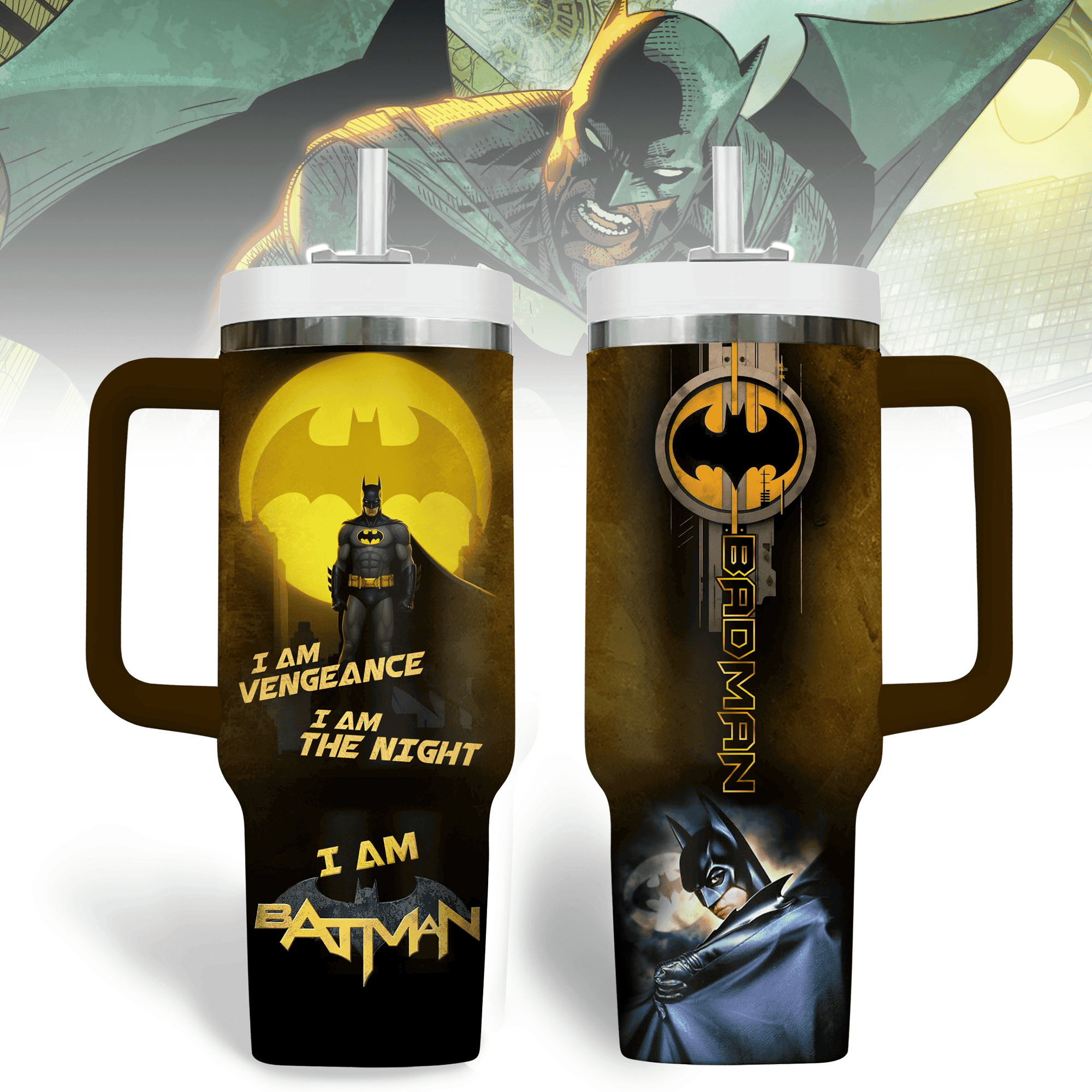 Batman Movies Custom Stanley Quencher 40oz Stainless Steel Tumbler With Handle
