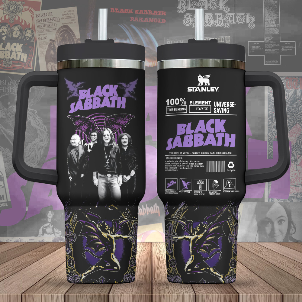 Black Sabbath Music Custom Stanley Cup 40 oz 30 oz Tumbler With Handle