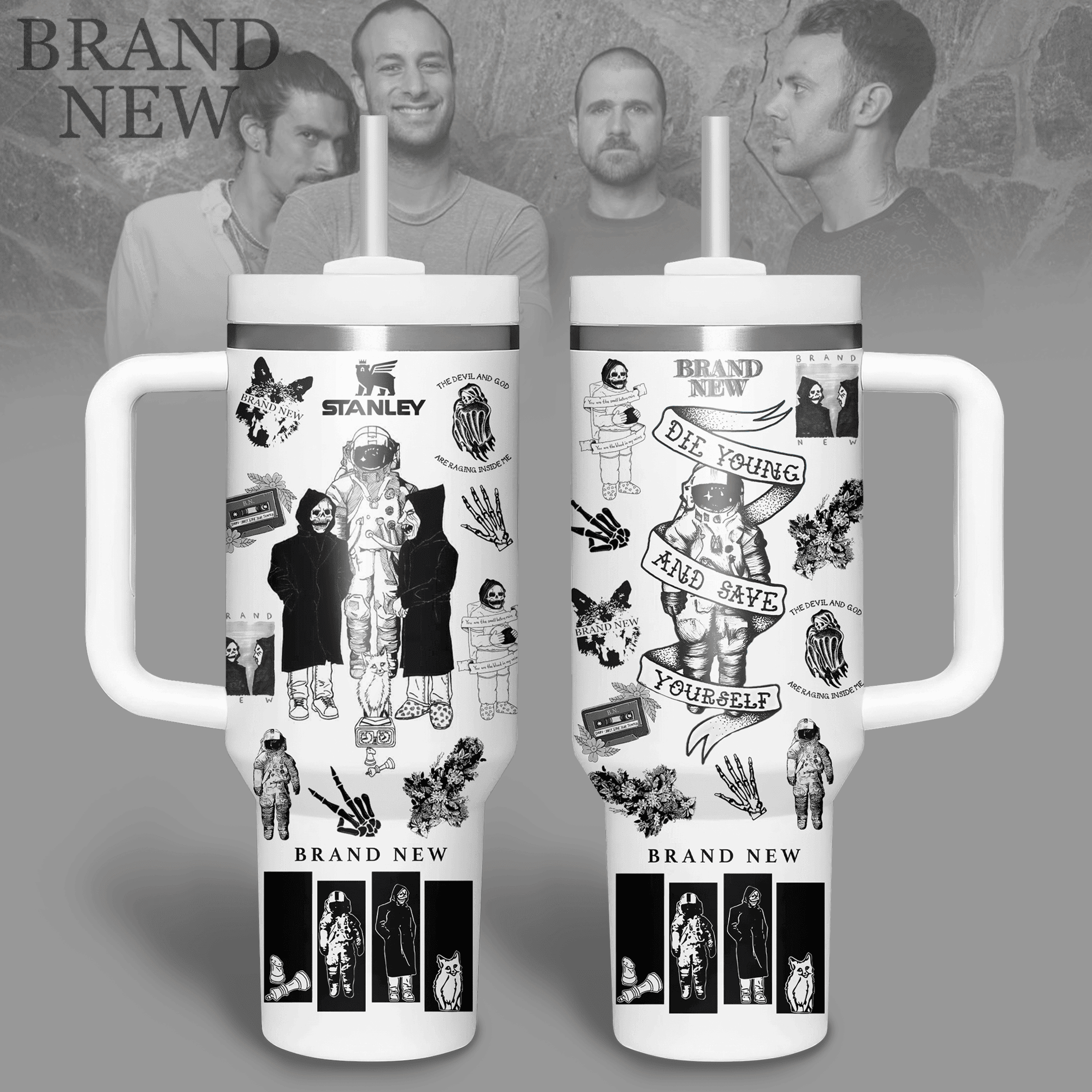 Brand New Music Custom Stanley Cup 40 oz 30 oz Tumbler With Handle