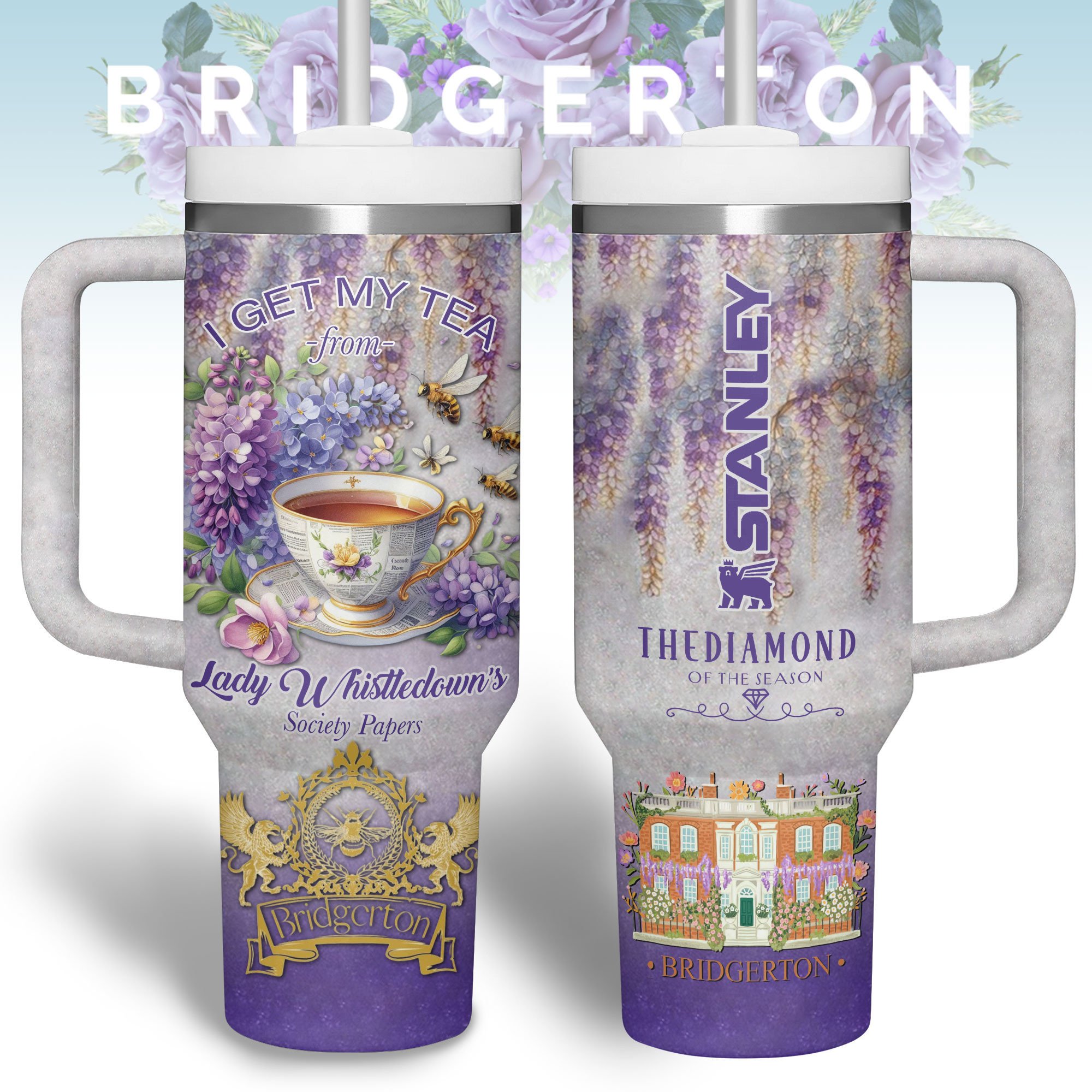 Bridgerton TV Series Custom Stanley Cup 40 oz 30 oz Tumbler With Handle