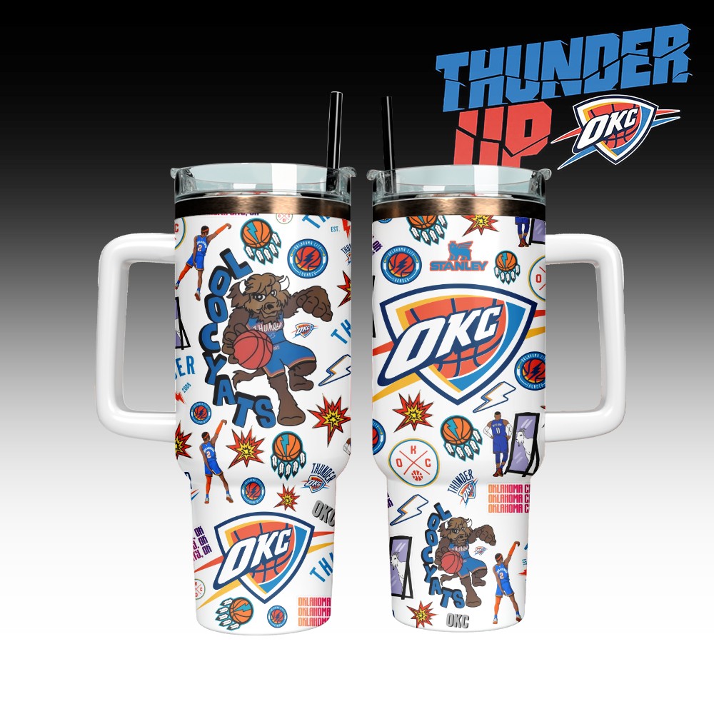 Oklahoma City Thunder NBA Custom Stanley Cup 40 oz 30 oz Tumbler With Handle