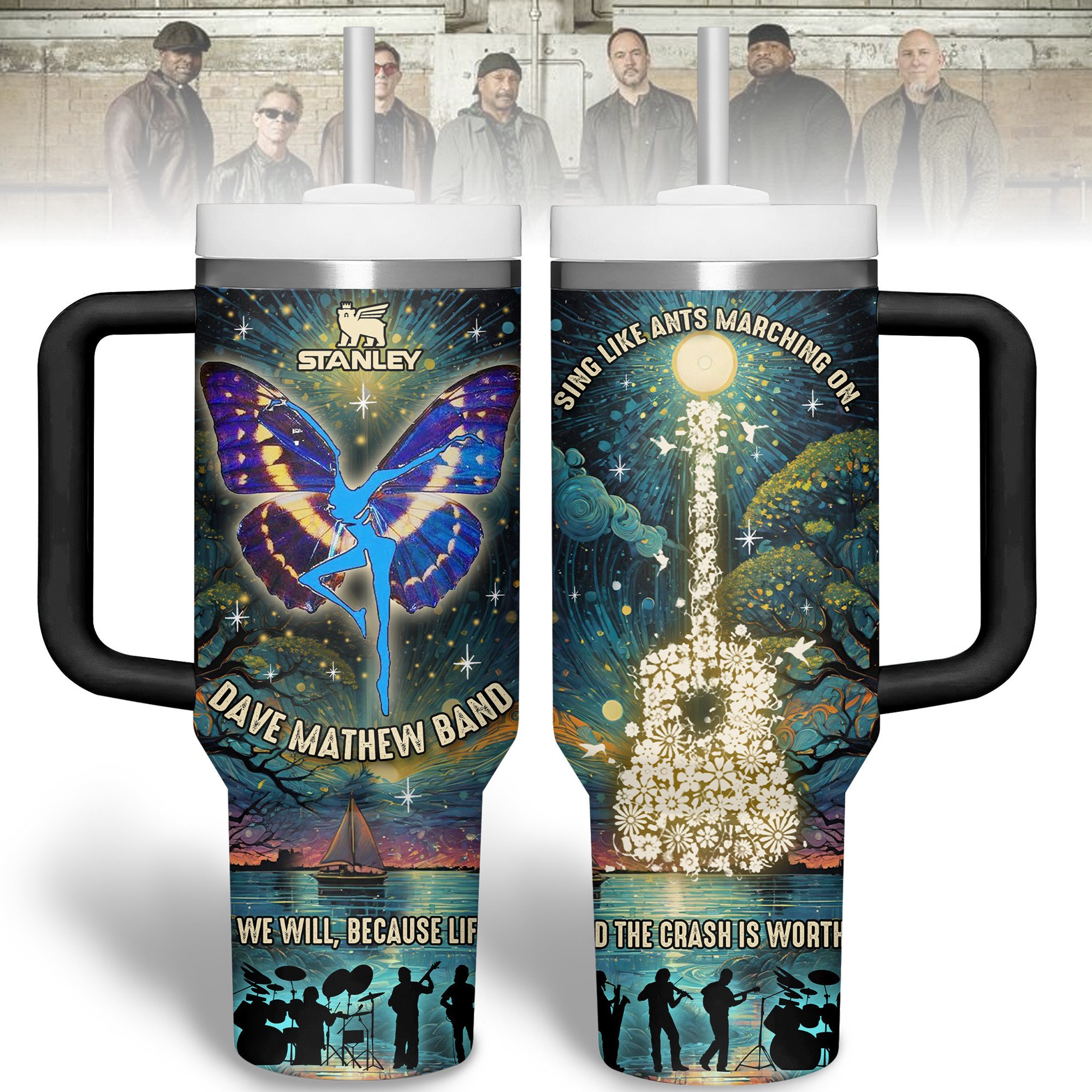 Dave Matthews Music Custom Stanley Cup 40 oz 30 oz Tumbler With Handle