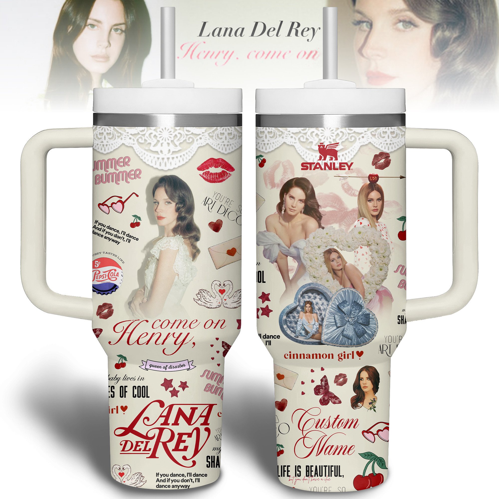 Dolly Parton Music Custom Stanley Quencher 40oz Stainless Steel Tumbler With Handle