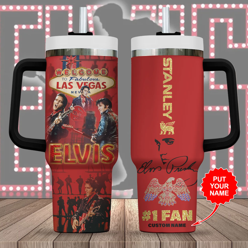 Elvis Presley Music Custom Stanley Cup 40 oz 30 oz Tumbler With Handle