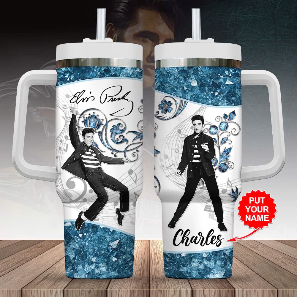 Elvis Presley Music Custom Stanley Cup 40 oz 30 oz Tumbler With Handle