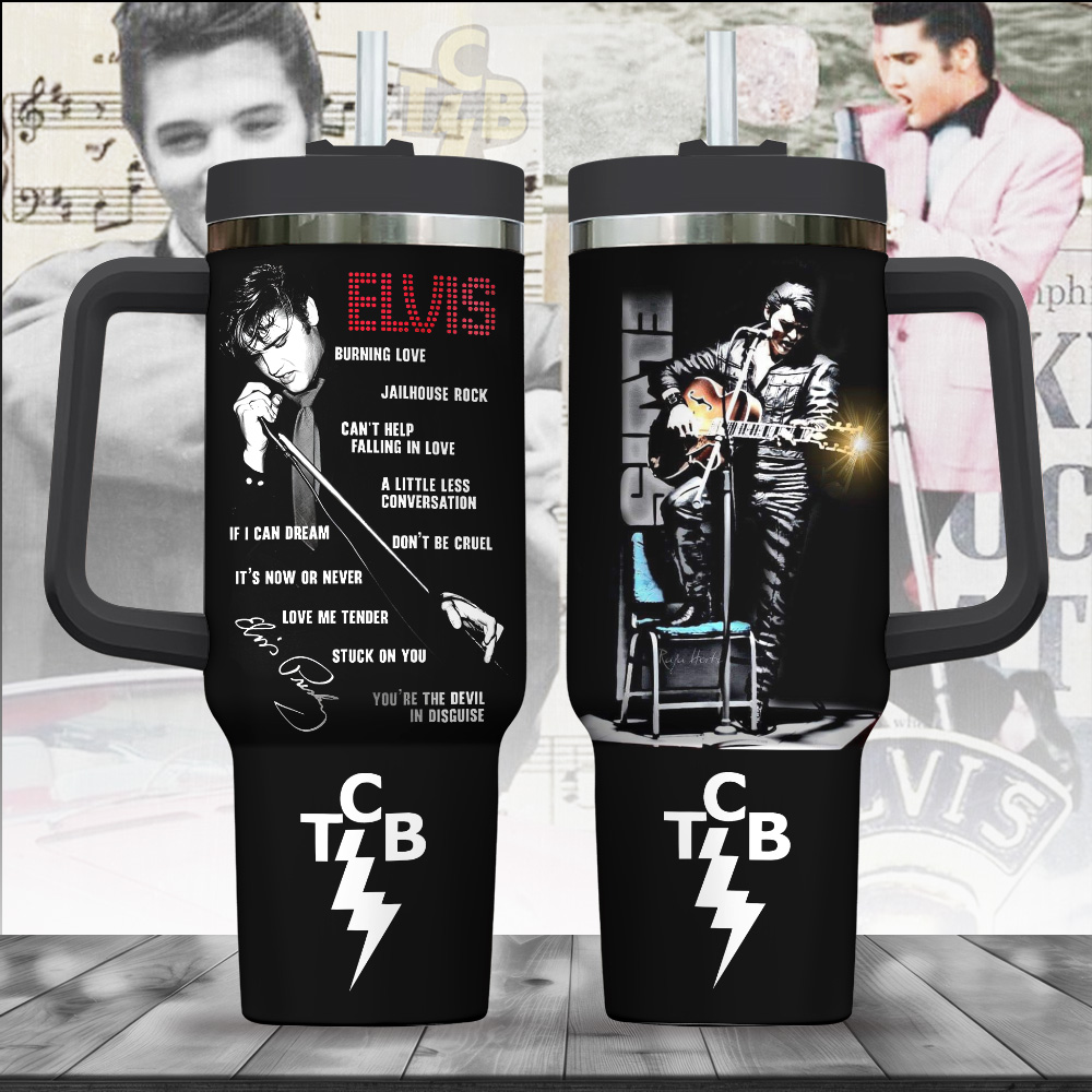 Elvis Presley Music Custom Stanley Cup 40 oz 30 oz Tumbler With Handle