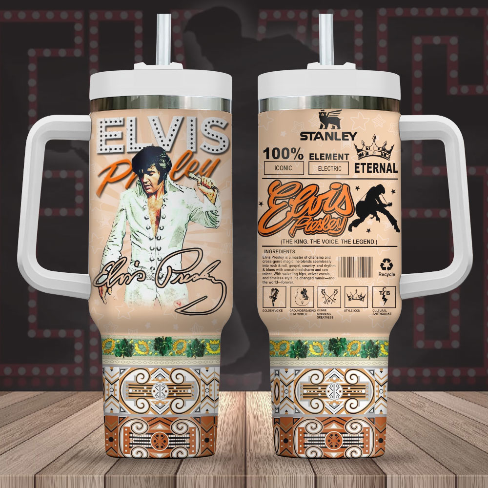 Elvis Presley Music Custom Stanley Cup 40 oz 30 oz Tumbler With Handle