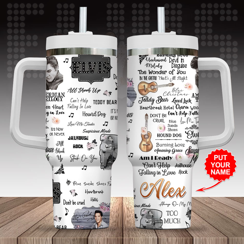 Elvis Presley Music Custom Stanley Cup 40 oz 30 oz Tumbler With Handle