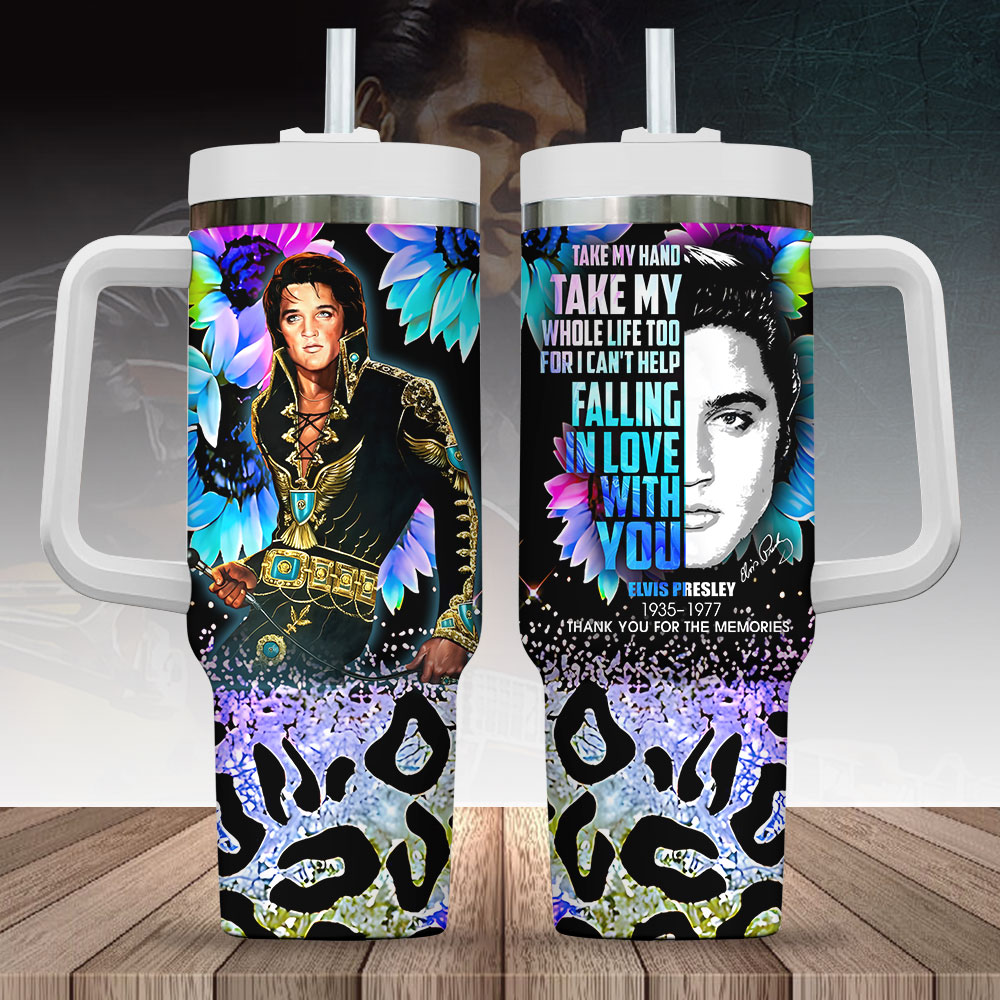 Elvis Presley x Crochet Music Custom Stanley Cup 40 oz 30 oz Tumbler With Handle