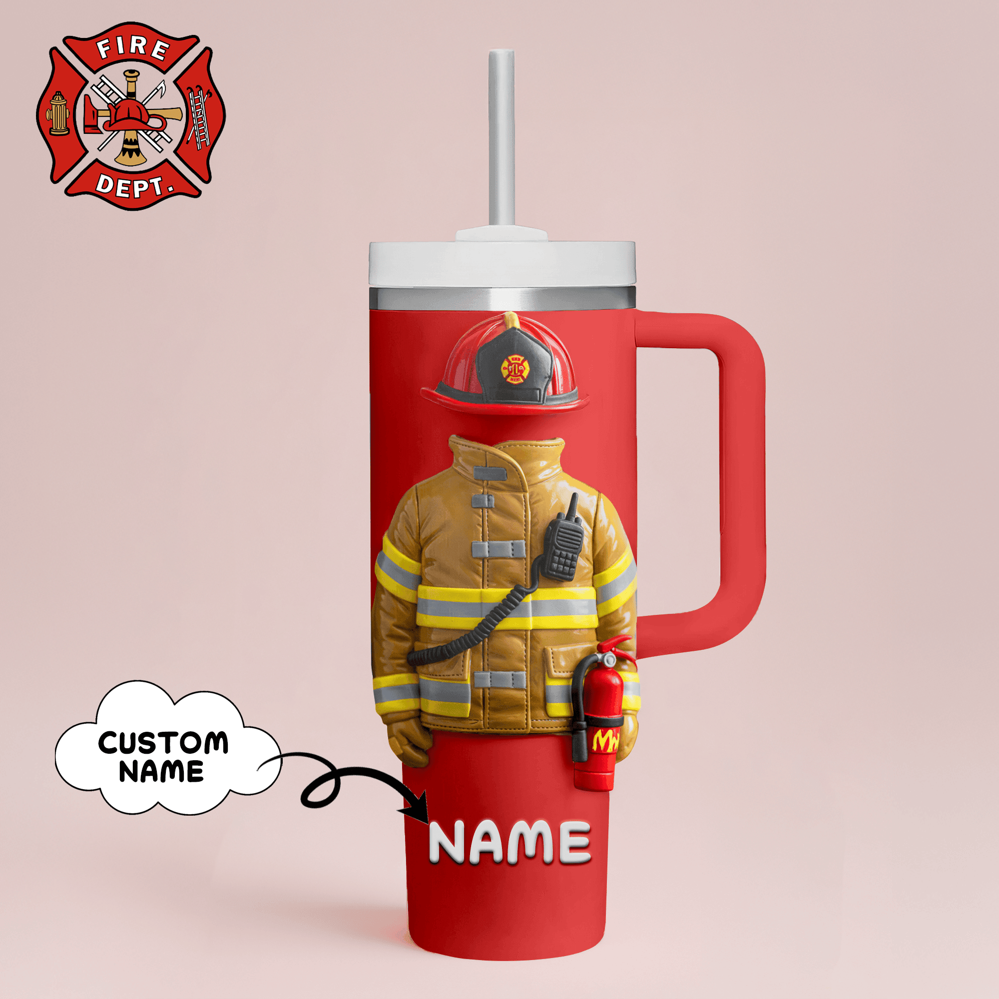 Firefighter Job Custom Stanley Cup 40 oz 30 oz Tumbler With Handle