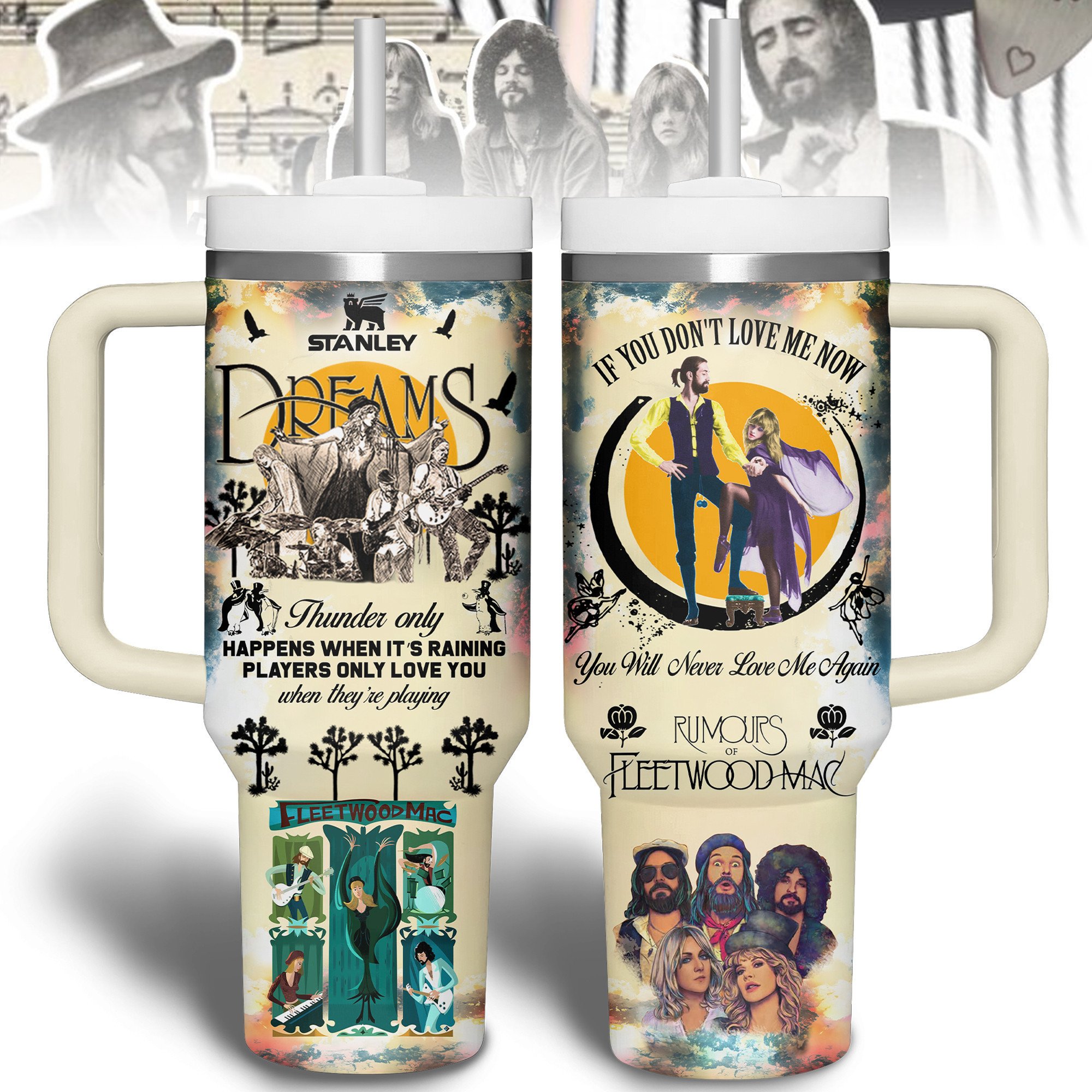 Fleetwood Mac Music Custom Stanley Cup 40 oz 30 oz Tumbler With Handle