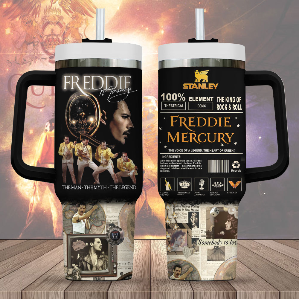 Freddie Mercury Music Custom Stanley Cup 40 oz 30 oz Tumbler With Handle