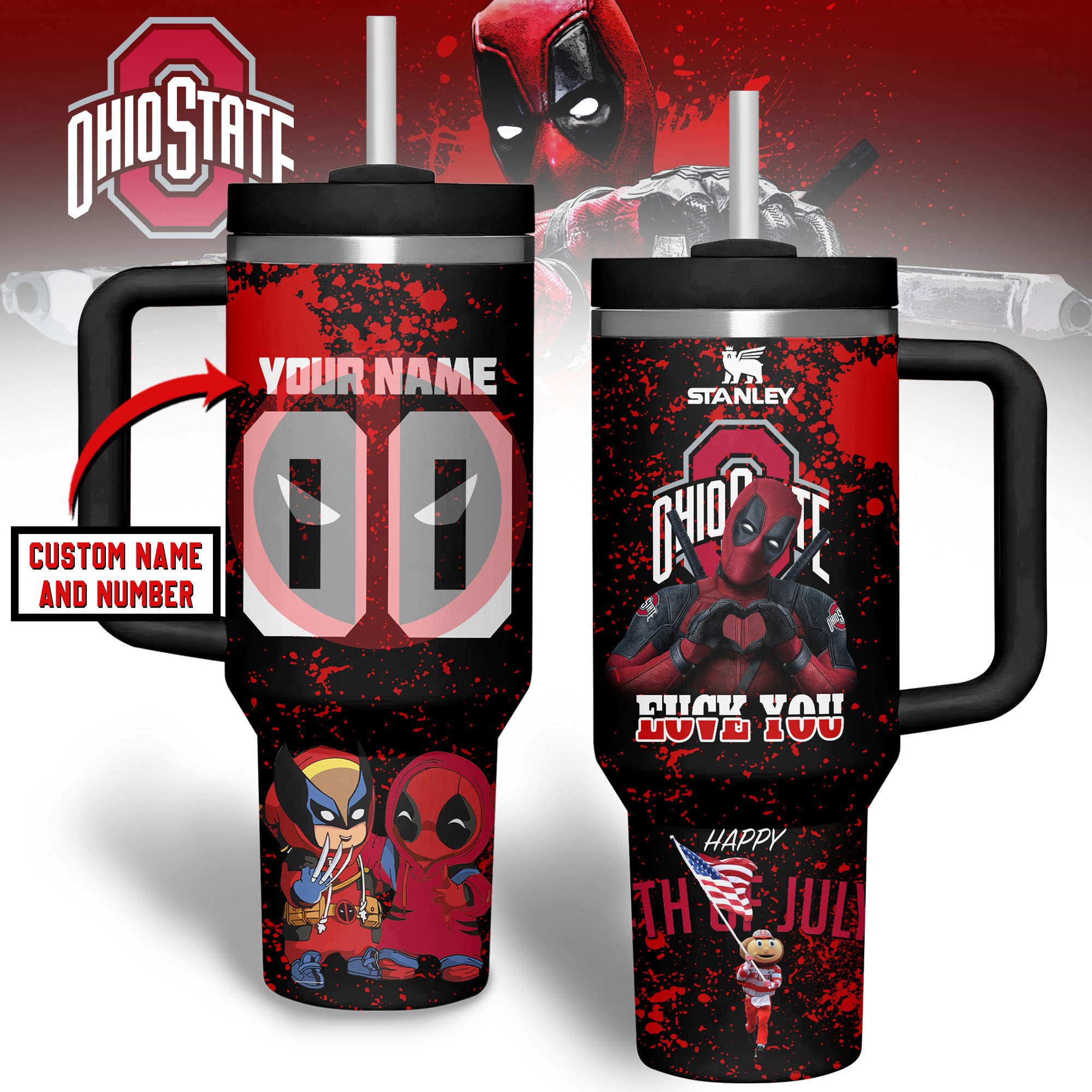 Ghost Band Music Custom Stanley Quencher 40oz Stainless Steel Tumbler With Handle