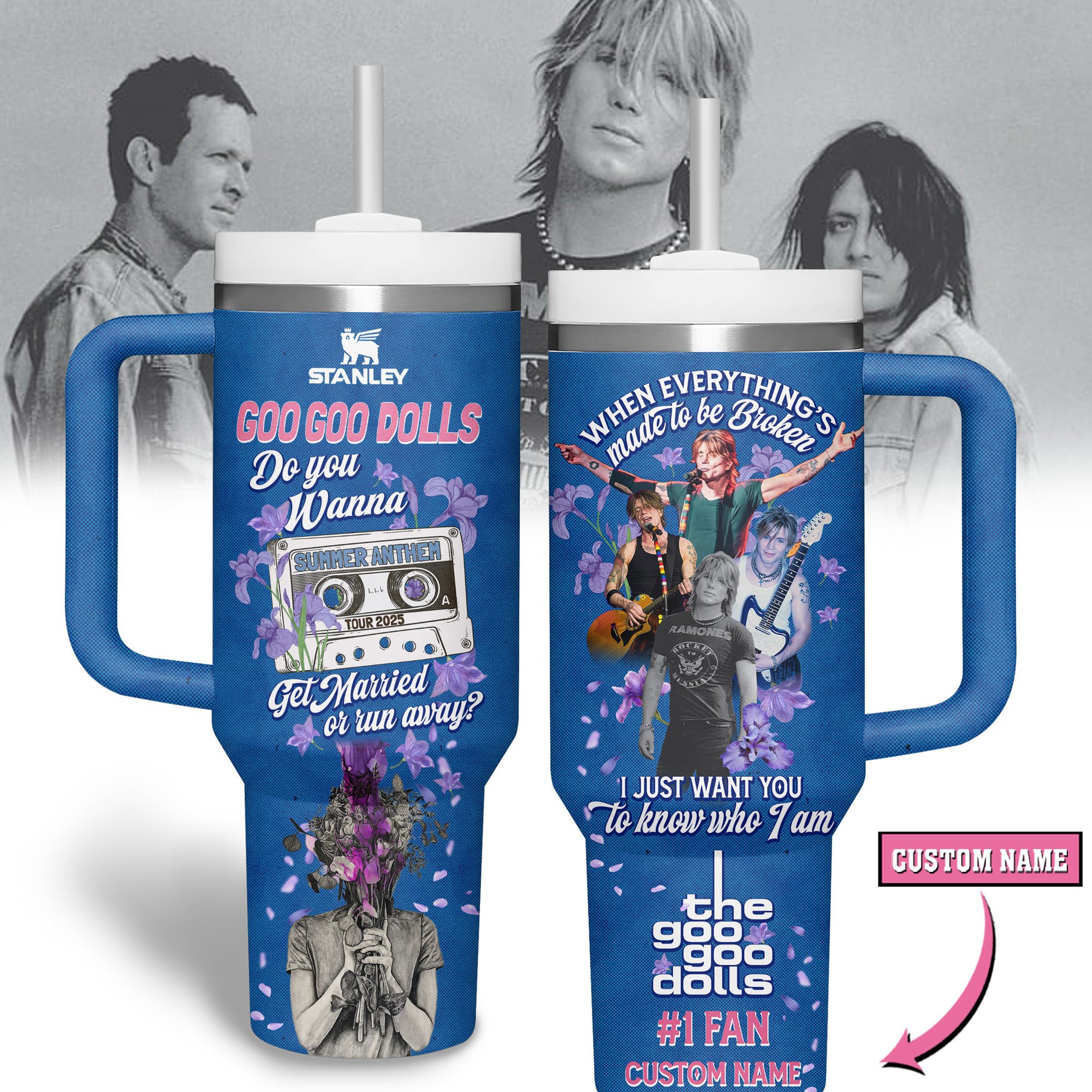 Goo Goo Dolls Music Custom Stanley Cup 40 oz 30 oz Tumbler With Handle