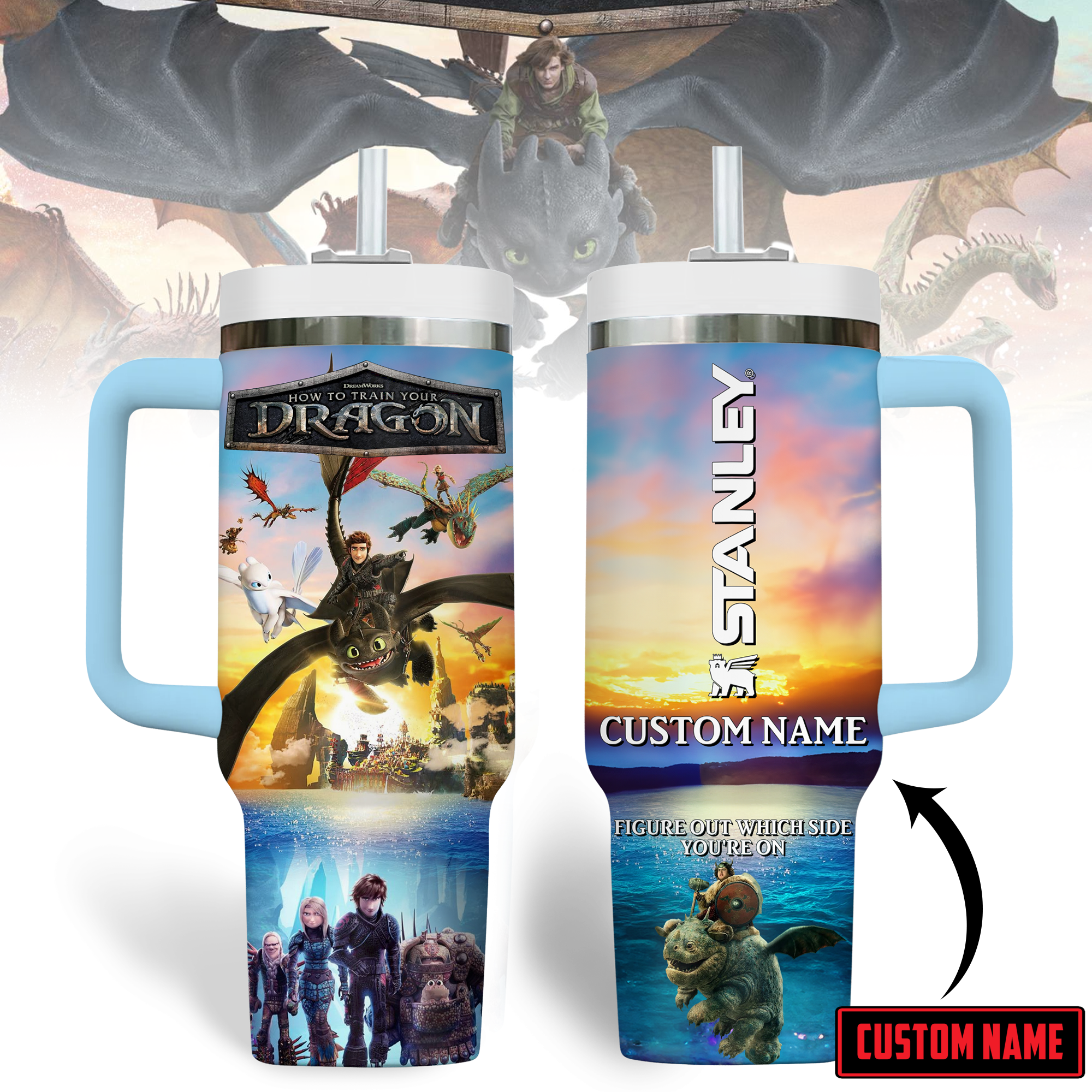 How to Train Your Dragon Movies Custom Stanley Cup 40 oz 30 oz Tumbler With Handle