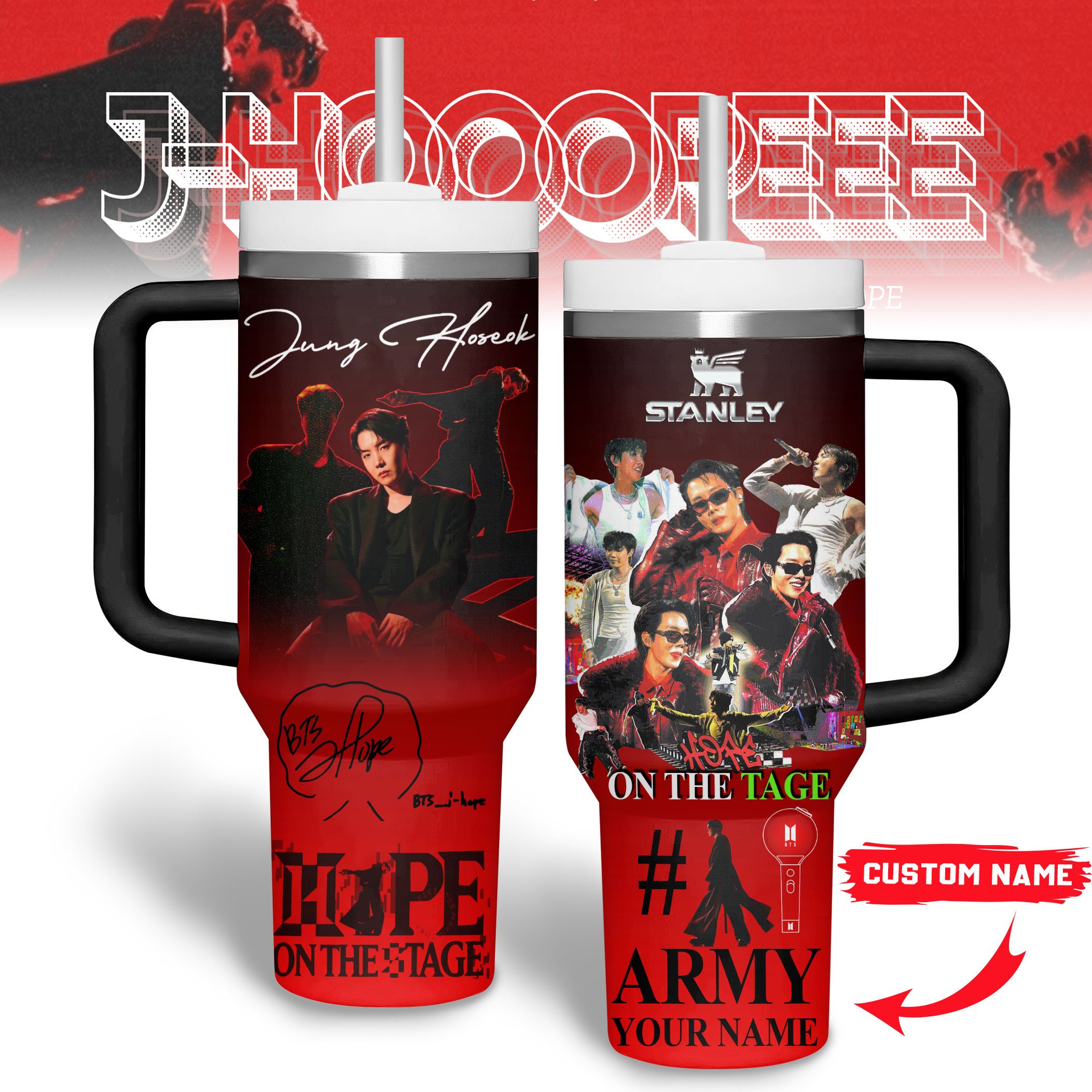 J-Hope BTS Music Custom Stanley Cup 40 oz 30 oz Tumbler With Handle
