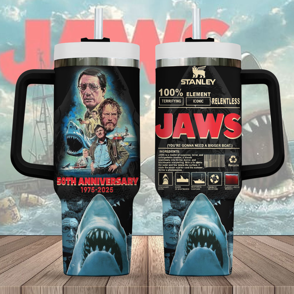 Jaws Movies Custom Stanley Cup 40 oz 30 oz Tumbler With Handle