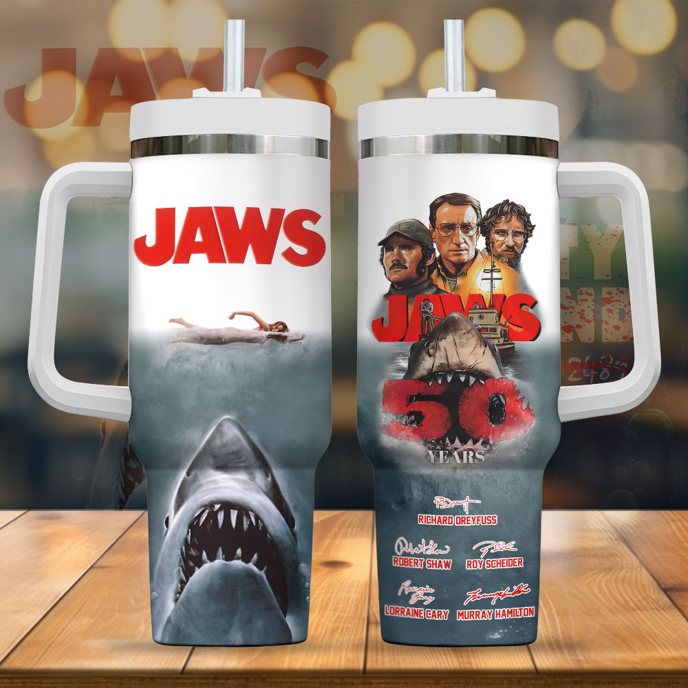 Jaws Movies Custom Stanley Cup 40 oz 30 oz Tumbler With Handle