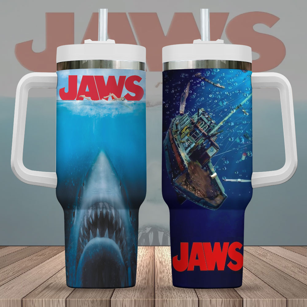 Jaws Movies Custom Stanley Cup 40 oz 30 oz Tumbler With Handle