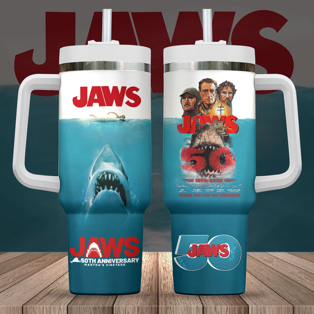 Jaws Movies Custom Stanley Cup 40 oz 30 oz Tumbler With Handle
