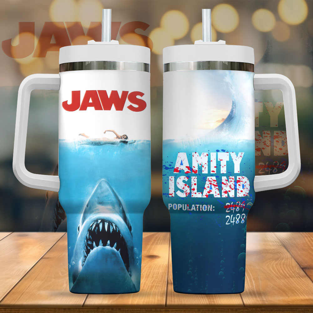 Jaws Movies Custom Stanley Cup 40 oz 30 oz Tumbler With Handle