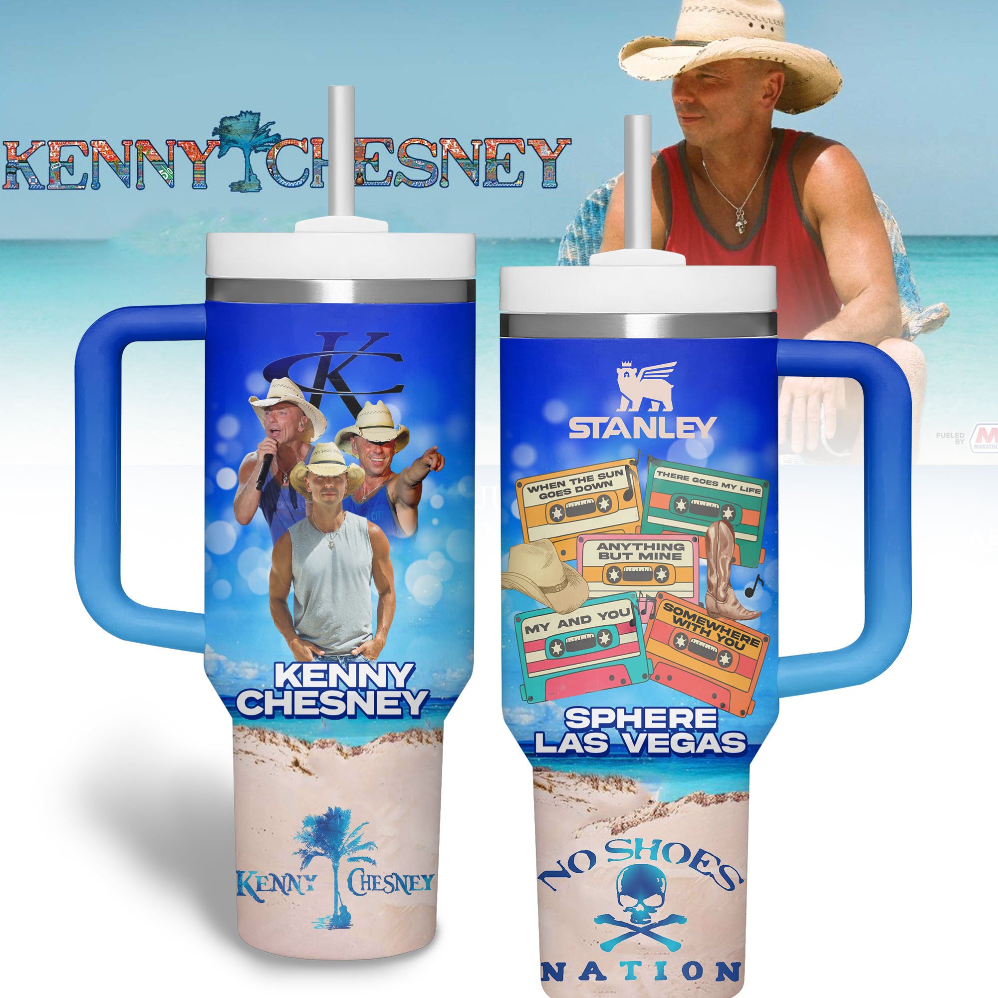 Kenny Chesney Music Custom Stanley Cup 40 oz 30 oz Tumbler With Handle