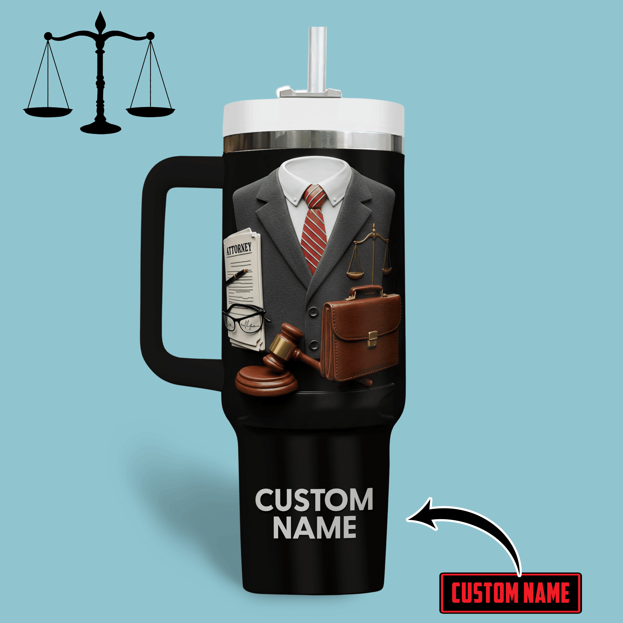 Law  Custom Stanley Cup 40 oz 30 oz Tumbler With Handle