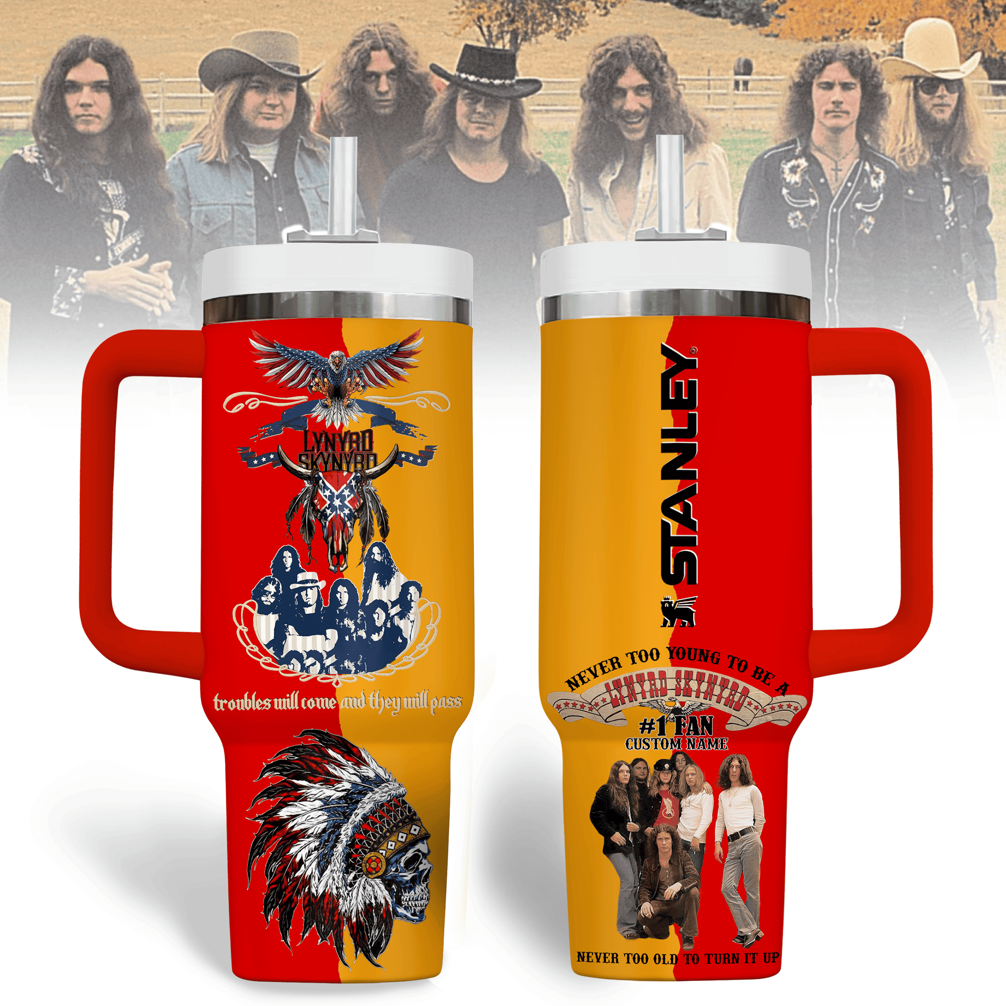 Lynyrd Skynyrd Music Custom Stanley Cup 40 oz 30 oz Tumbler With Handle
