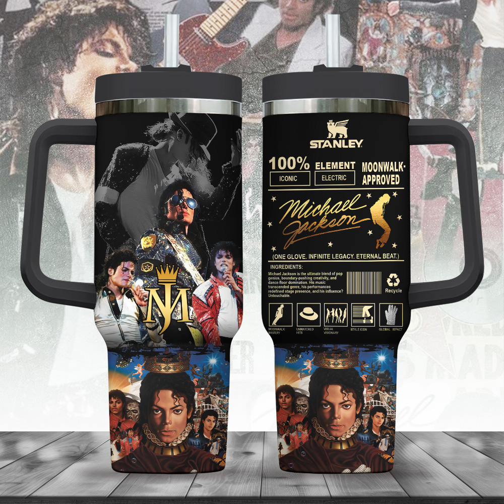 Michael Jackson Music Custom Stanley Cup 40 oz 30 oz Tumbler With Handle