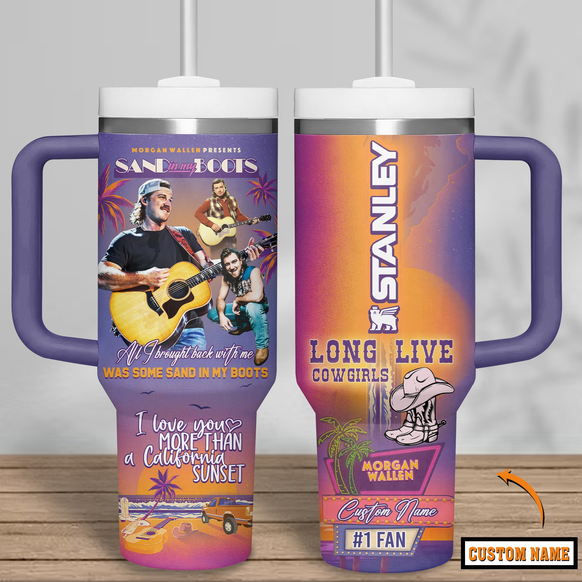 Morgan Wallen Music Custom Stanley Cup 40 oz 30 oz Tumbler With Handle