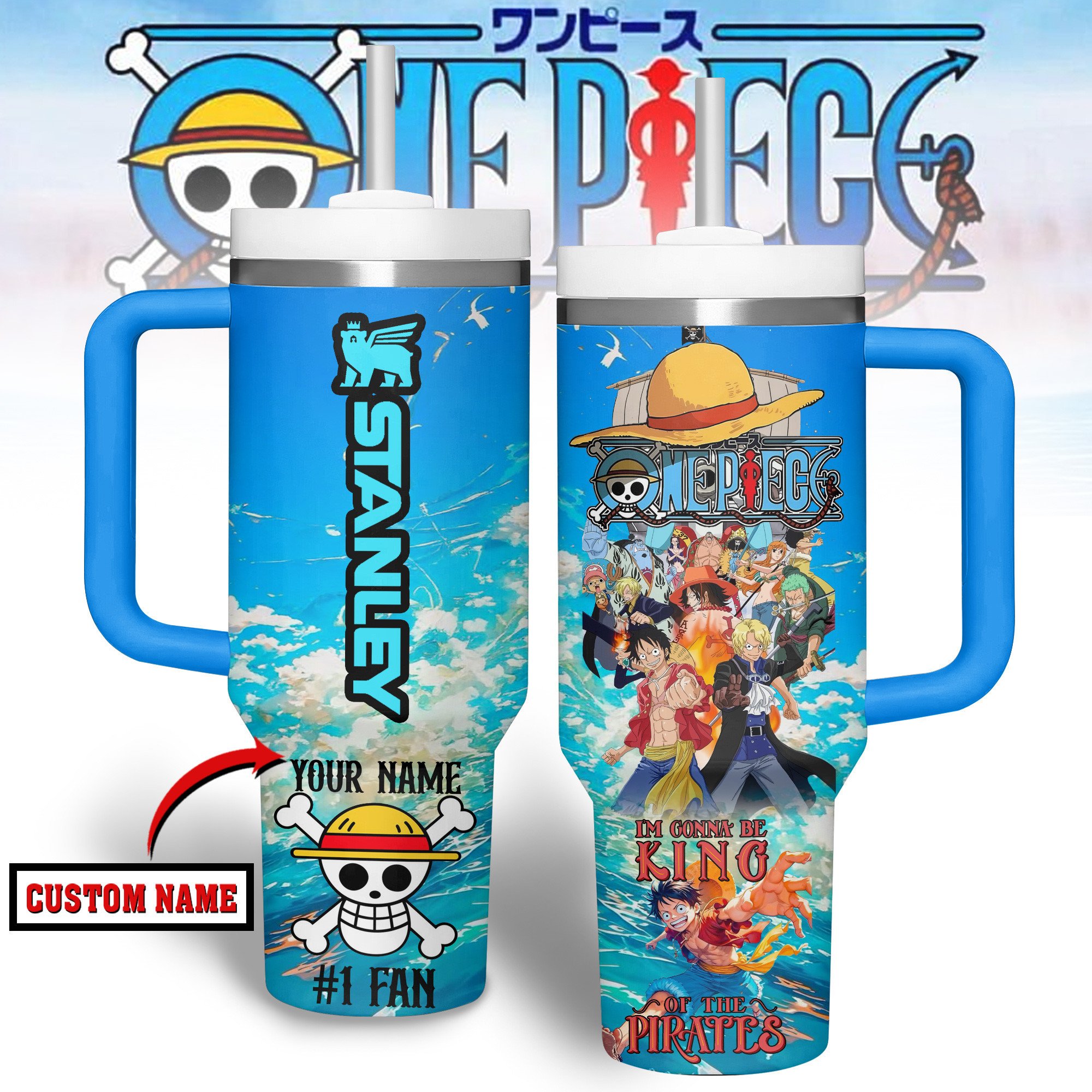 One Piece Anime Custom Stanley Cup 40 oz 30 oz Tumbler With Handle
