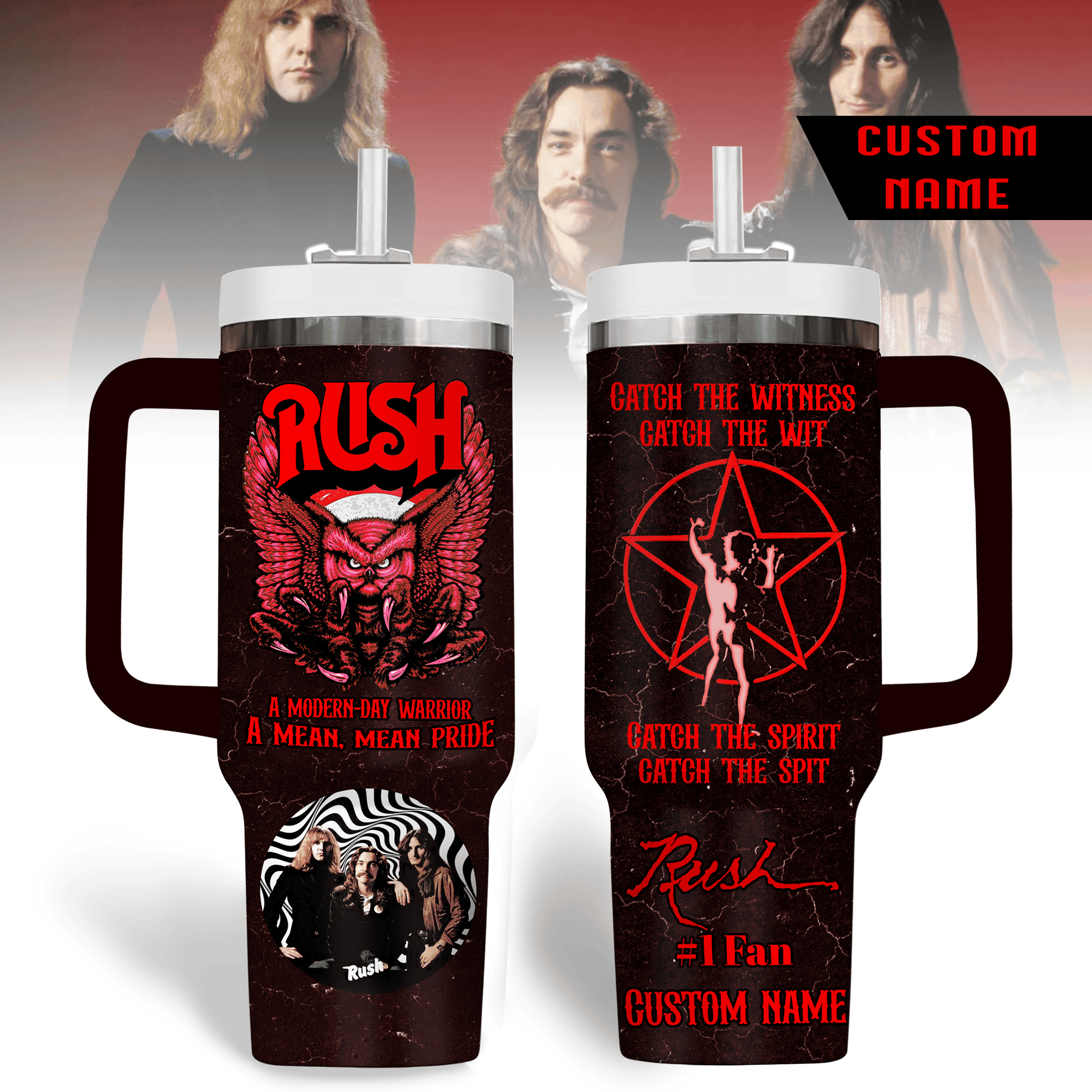 Rush Music Custom Stanley Cup 40 oz 30 oz Tumbler With Handle