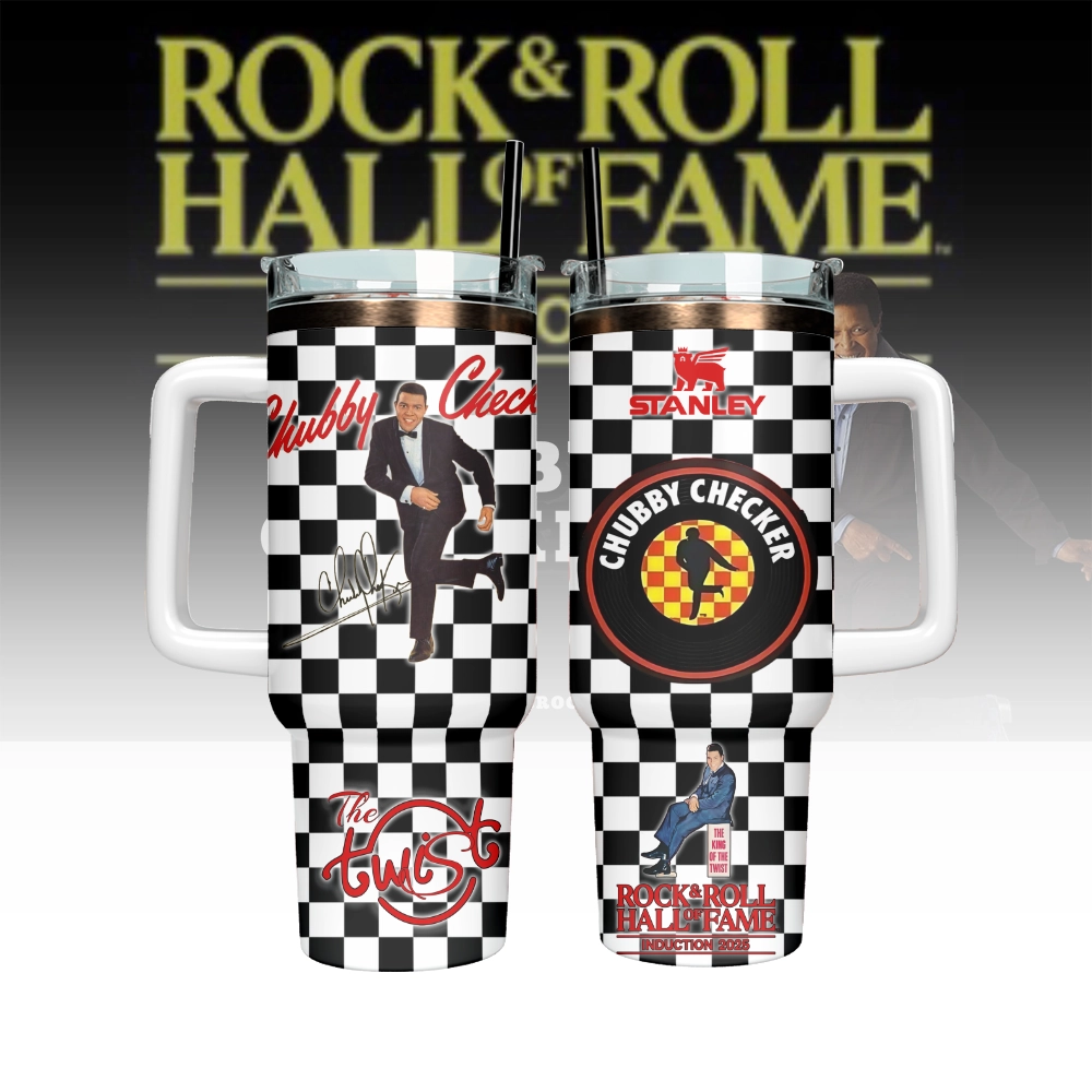 Chubby Checker x Rock & Roll Hall of Fame Music Custom Stanley Quencher 40oz Stainless Steel Tumbler With Handle