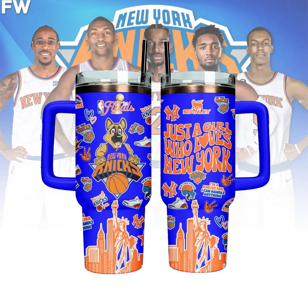New York Knicks NBA Custom Stanley Quencher 40oz Stainless Steel Tumbler With Handle
