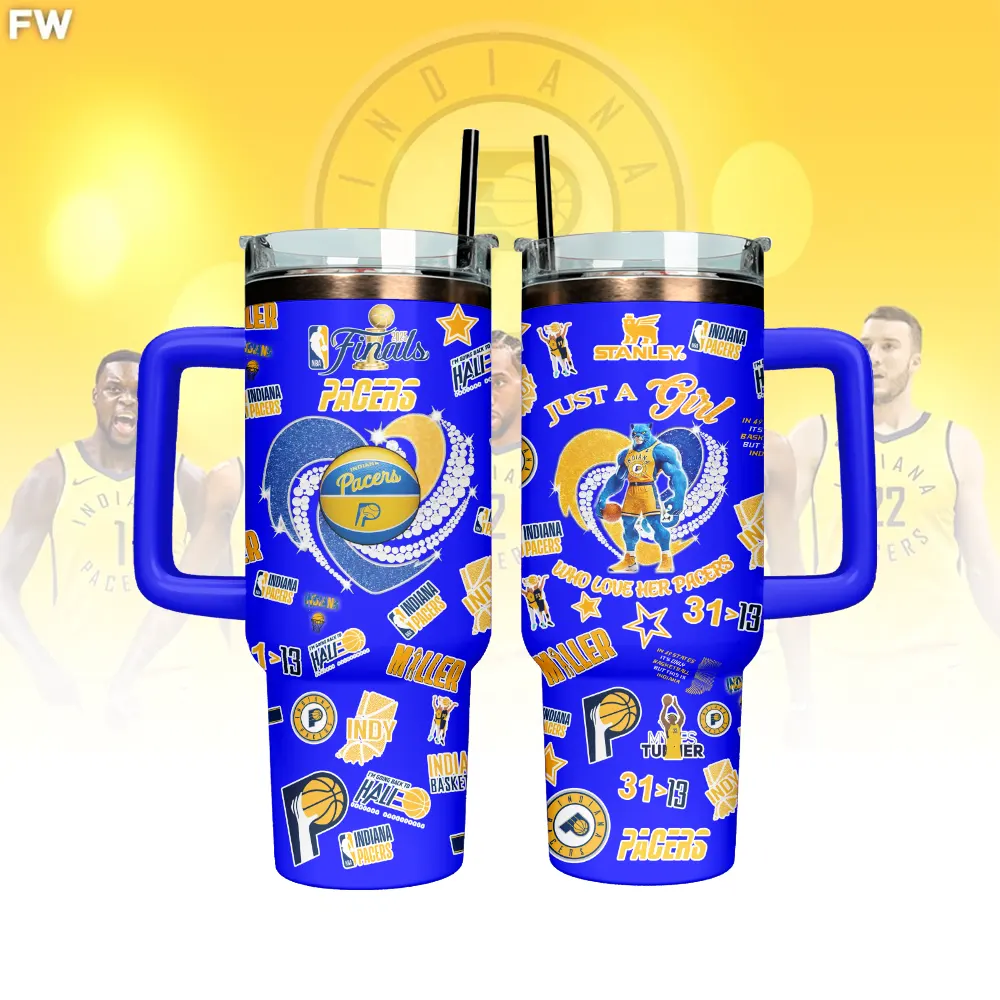 Indiana Pacers NBA Custom Stanley Quencher 40oz Stainless Steel Tumbler With Handle