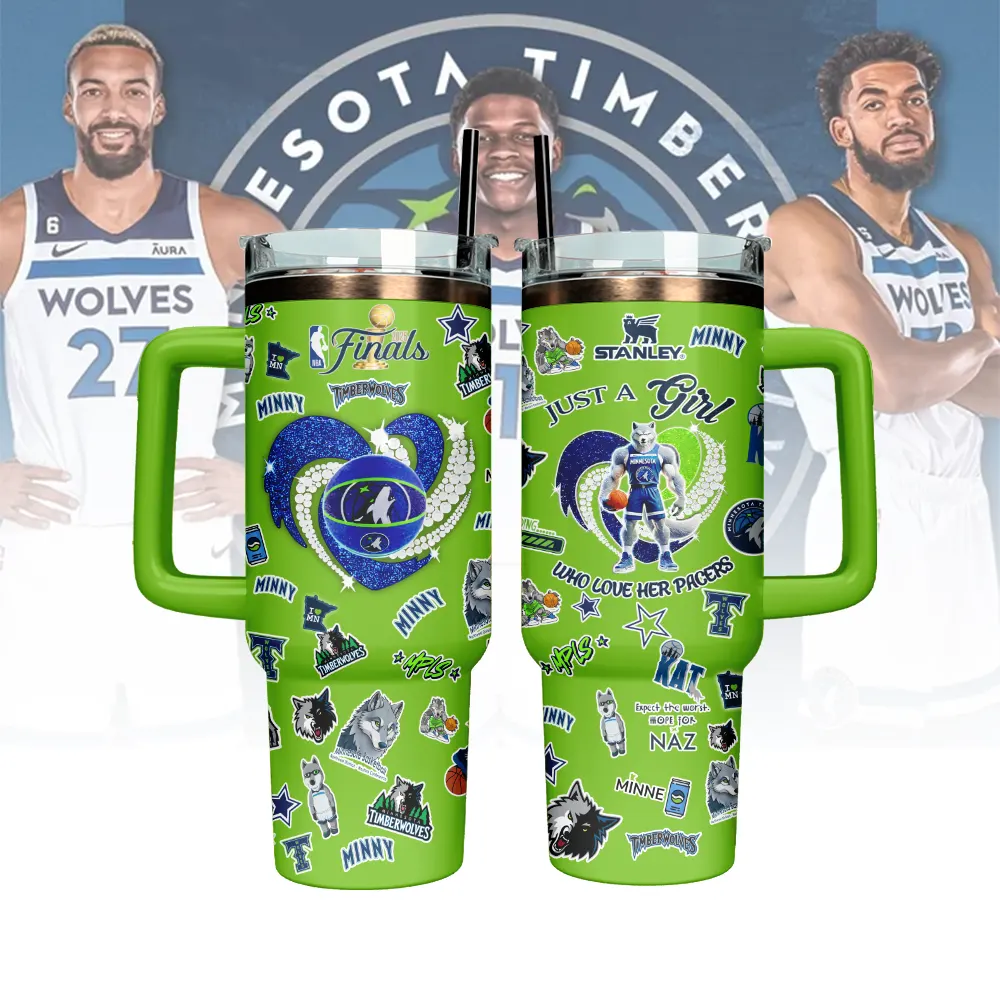 Minnesota Timberwolves NBA Custom Stanley Quencher 40oz Stainless Steel Tumbler With Handle