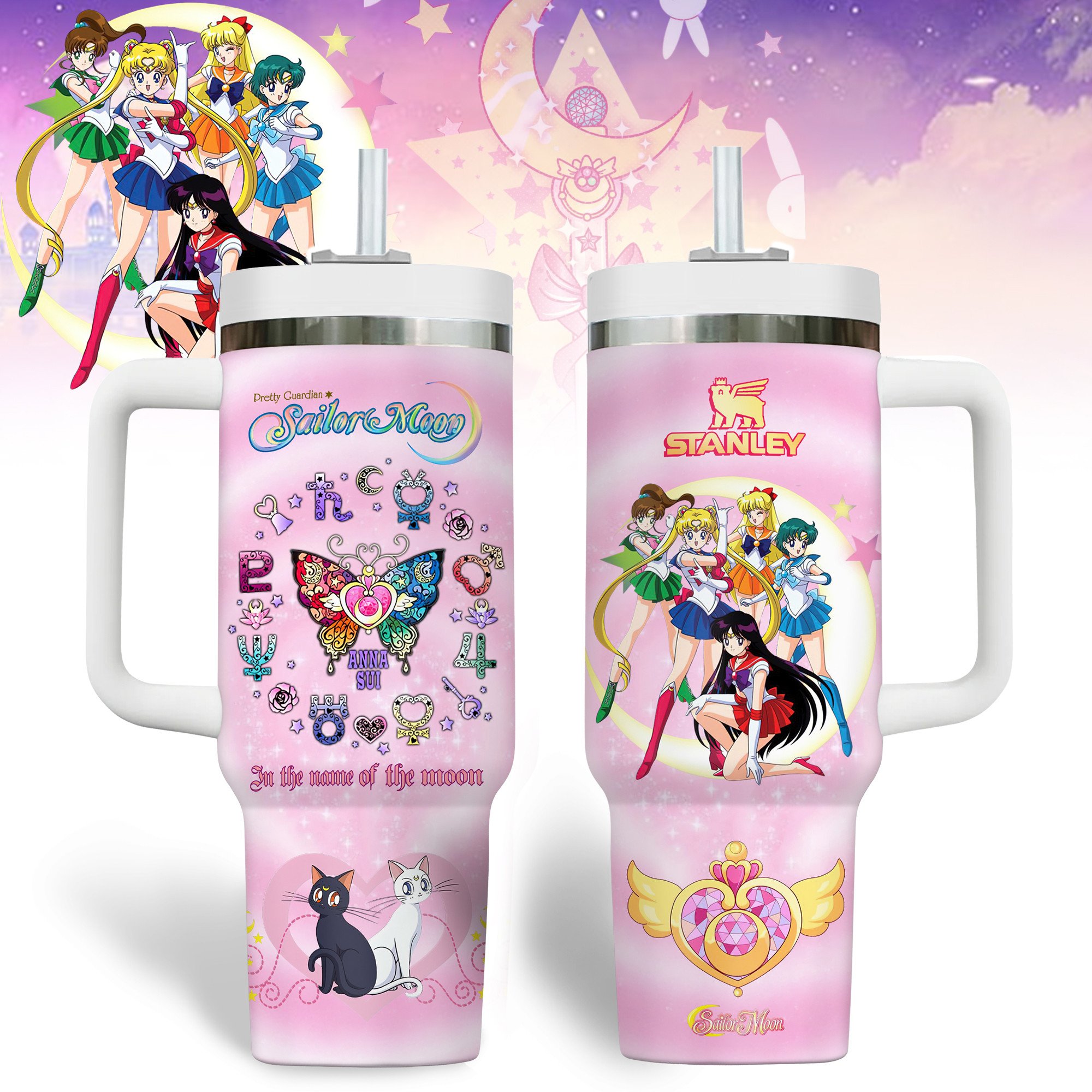 Sailor Moon Anime Custom Stanley Cup 40 oz 30 oz Tumbler With Handle