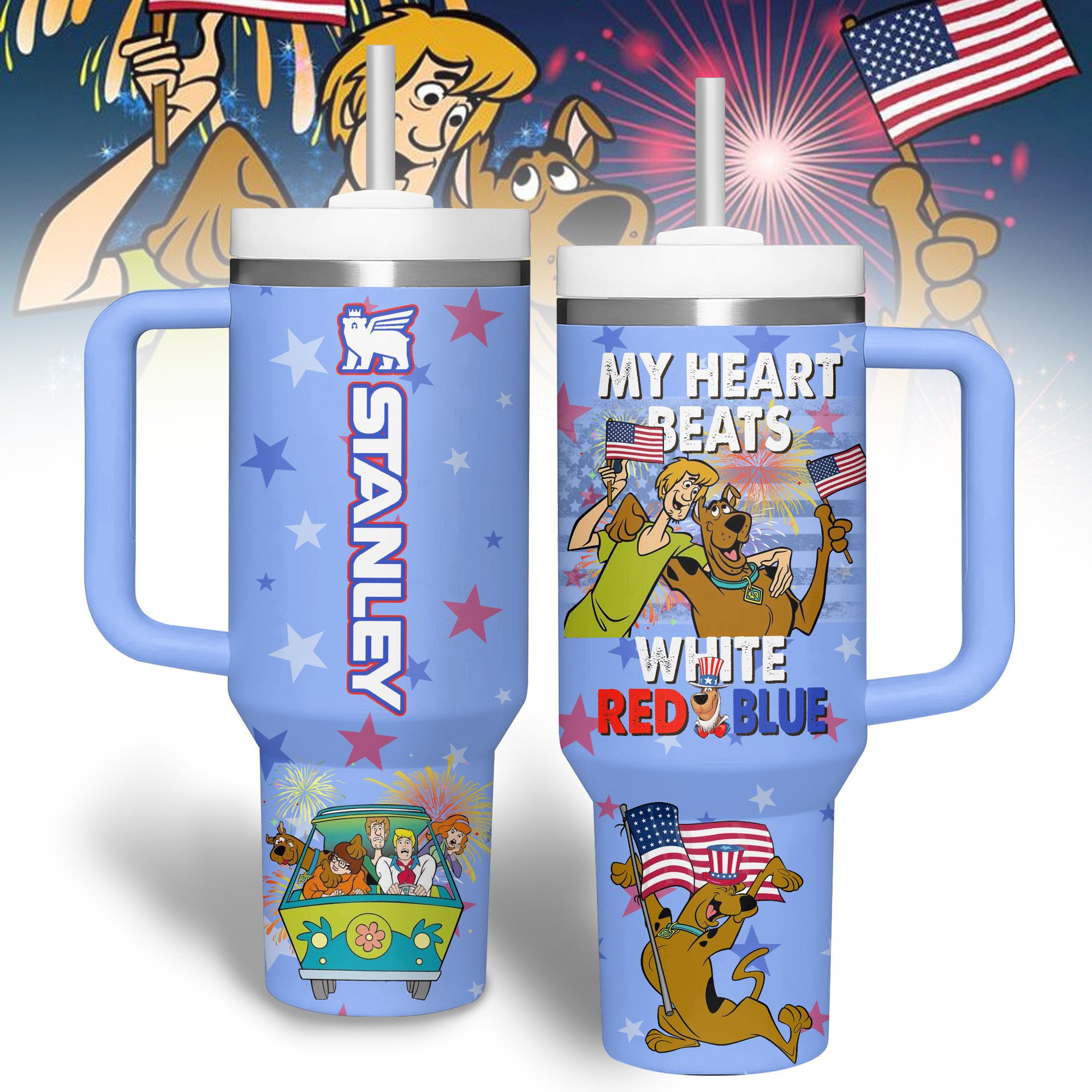 Scooby-Doo Cartoon Custom Stanley Cup 40 oz 30 oz Tumbler With Handle