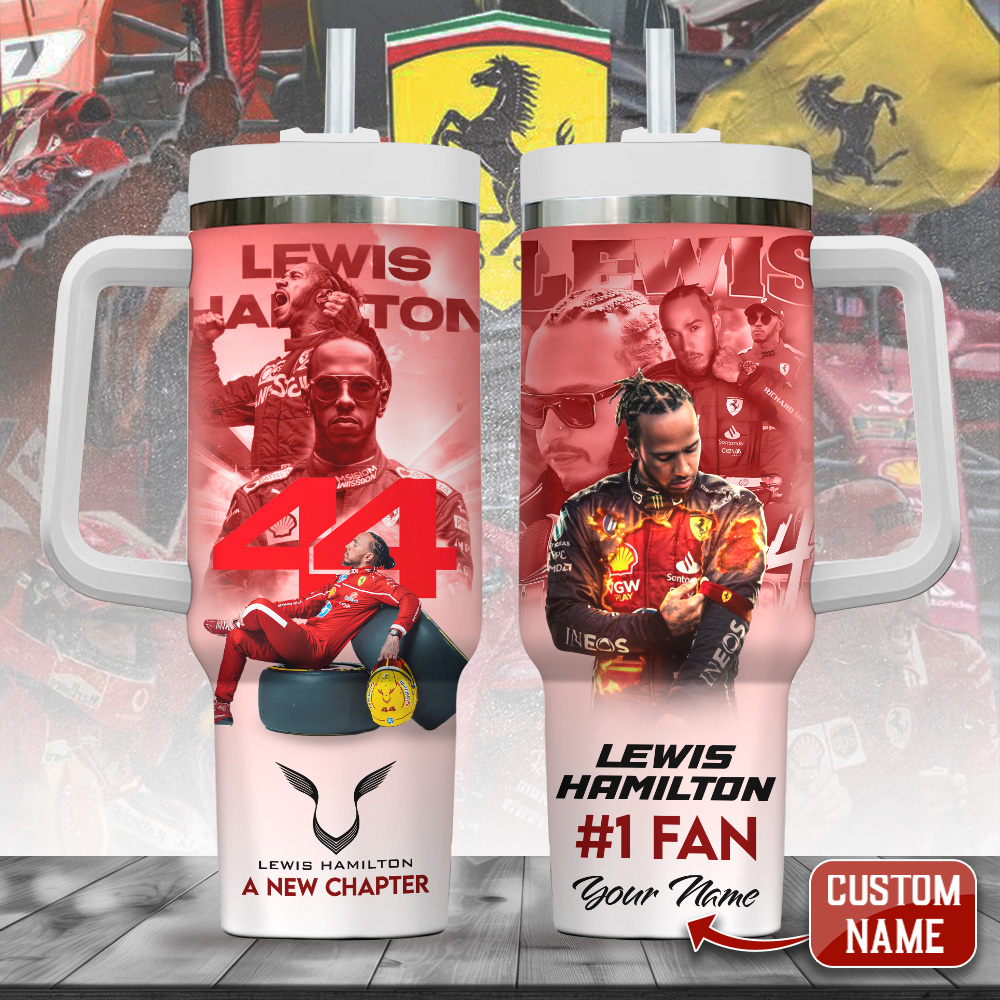 Scuderia Ferrari x Lewis Hamilton Sports Custom Stanley Cup 40 oz 30 oz Tumbler With Handle